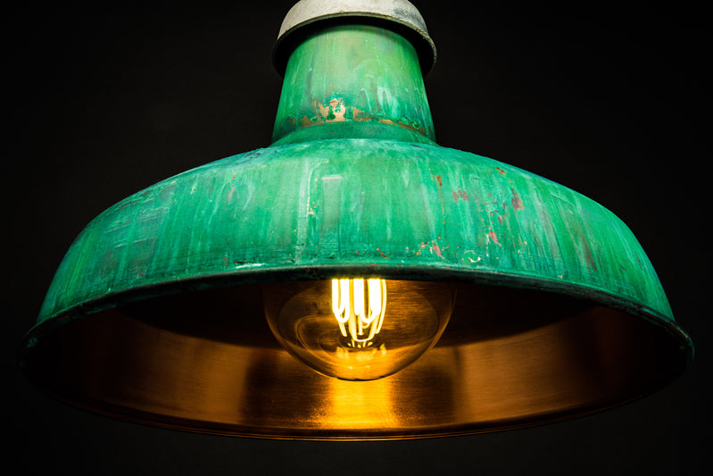 Eco Filament Light Bulbs Factorylux Exclusive Eco Filament Pear In Verdigris Lamp Shade