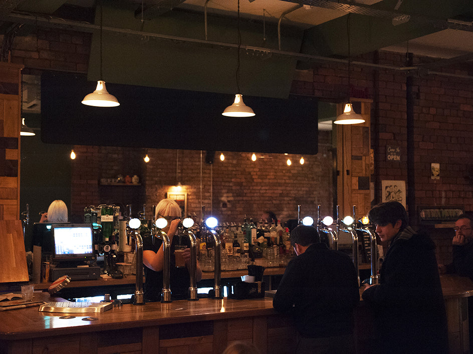 bar lighting at the Social bar in Leeds