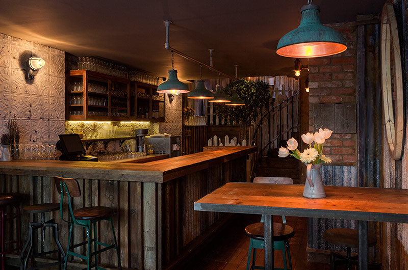 Verdigris Lamp Shades | Factorylux for Dabbous' Barnyard Restaurant