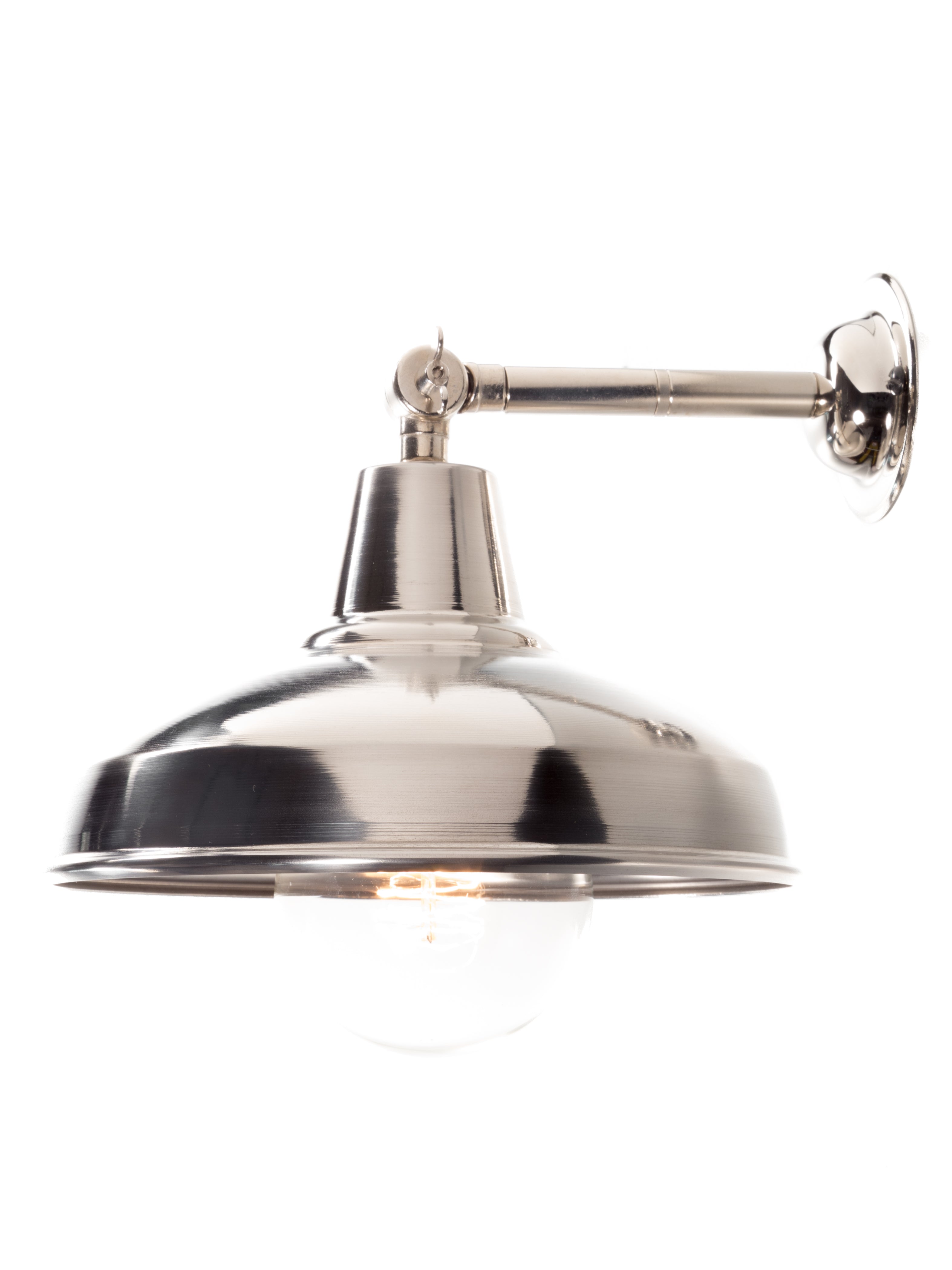 Silver Maria Banjo Wall Light with Stainless Steel Shade | End-Of-Line