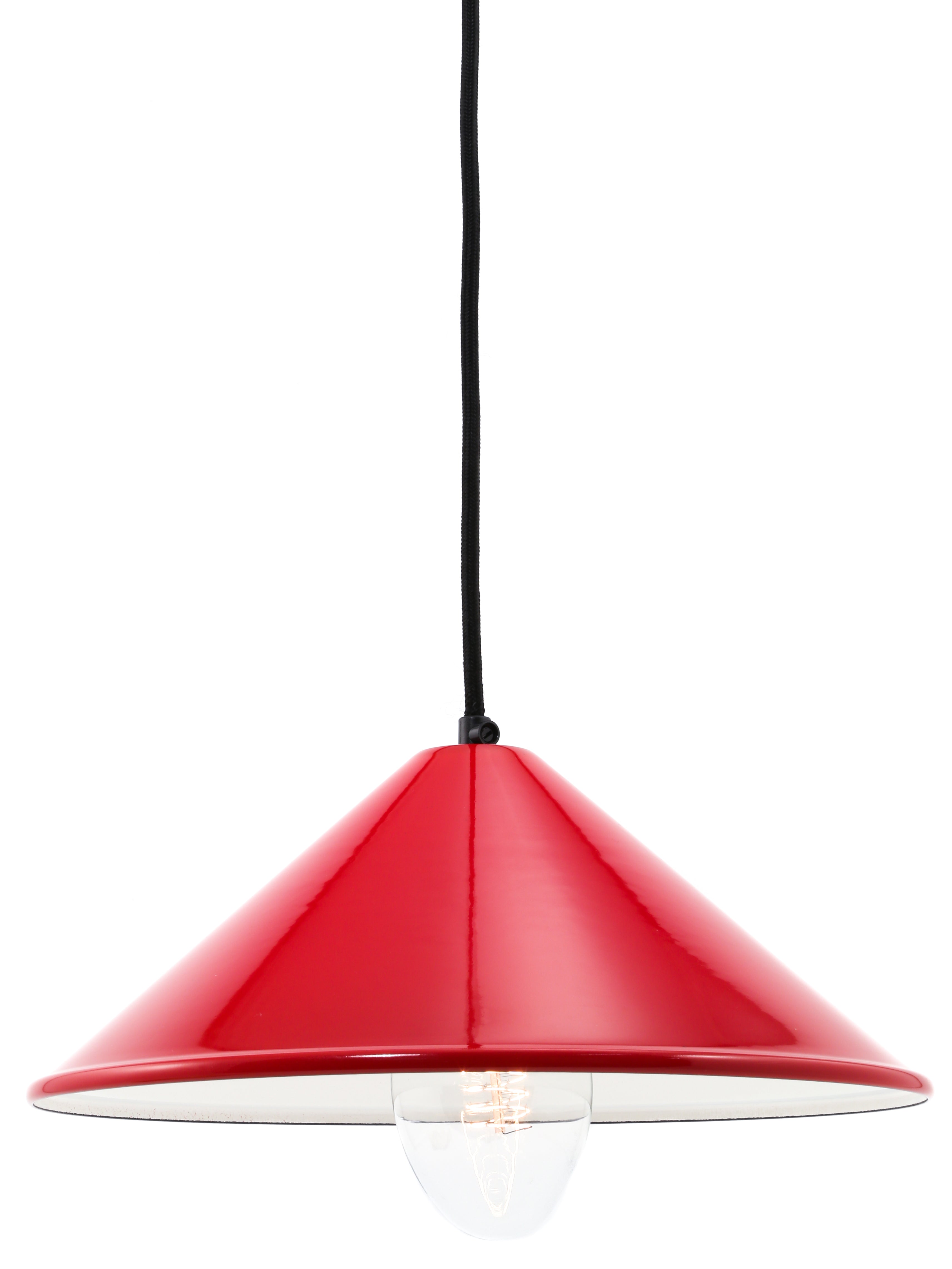 Red Enamel Cone Lamp Shade | 310mm
