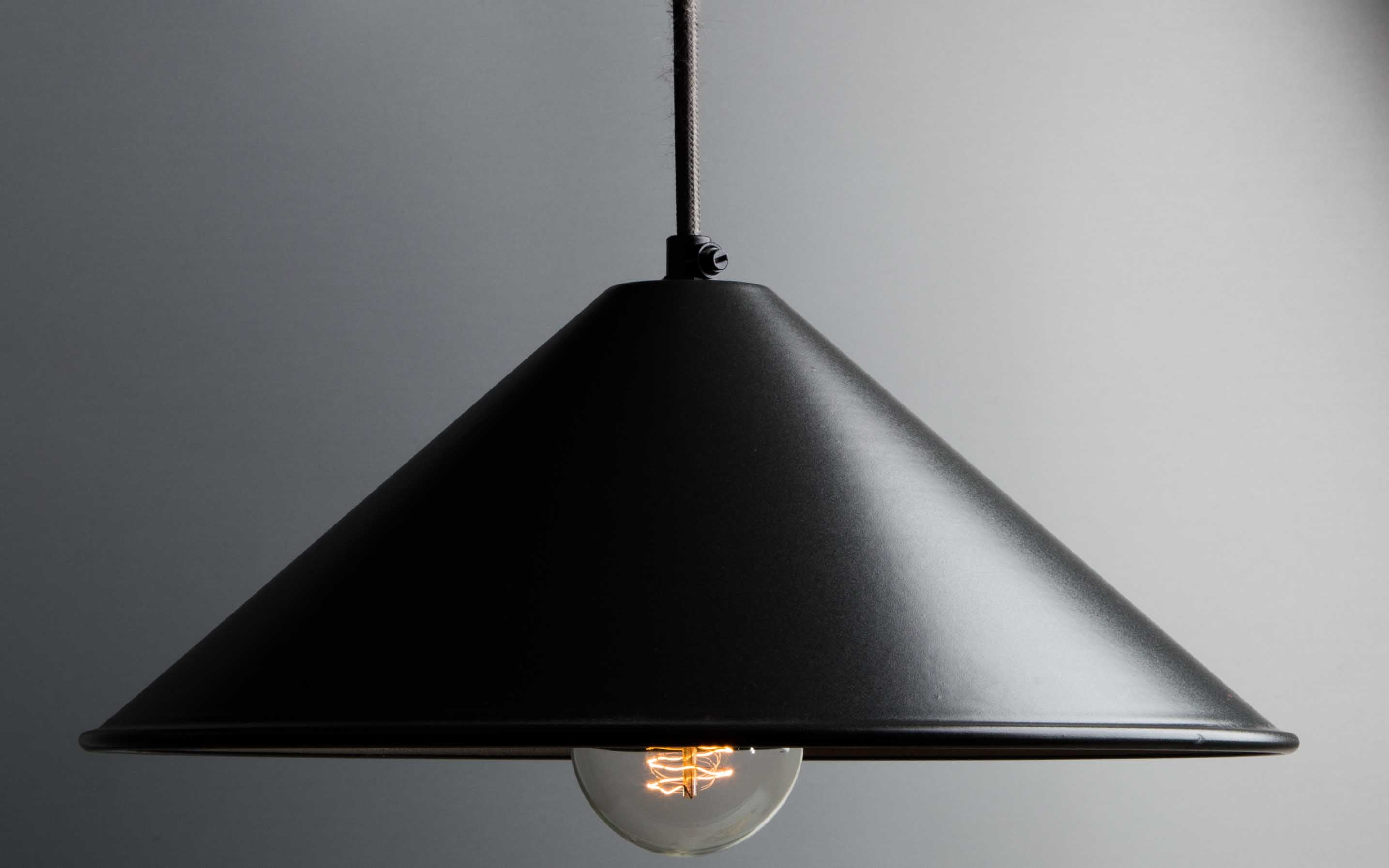 Matt Black Enamel Cone Lamp Shade | 310mm