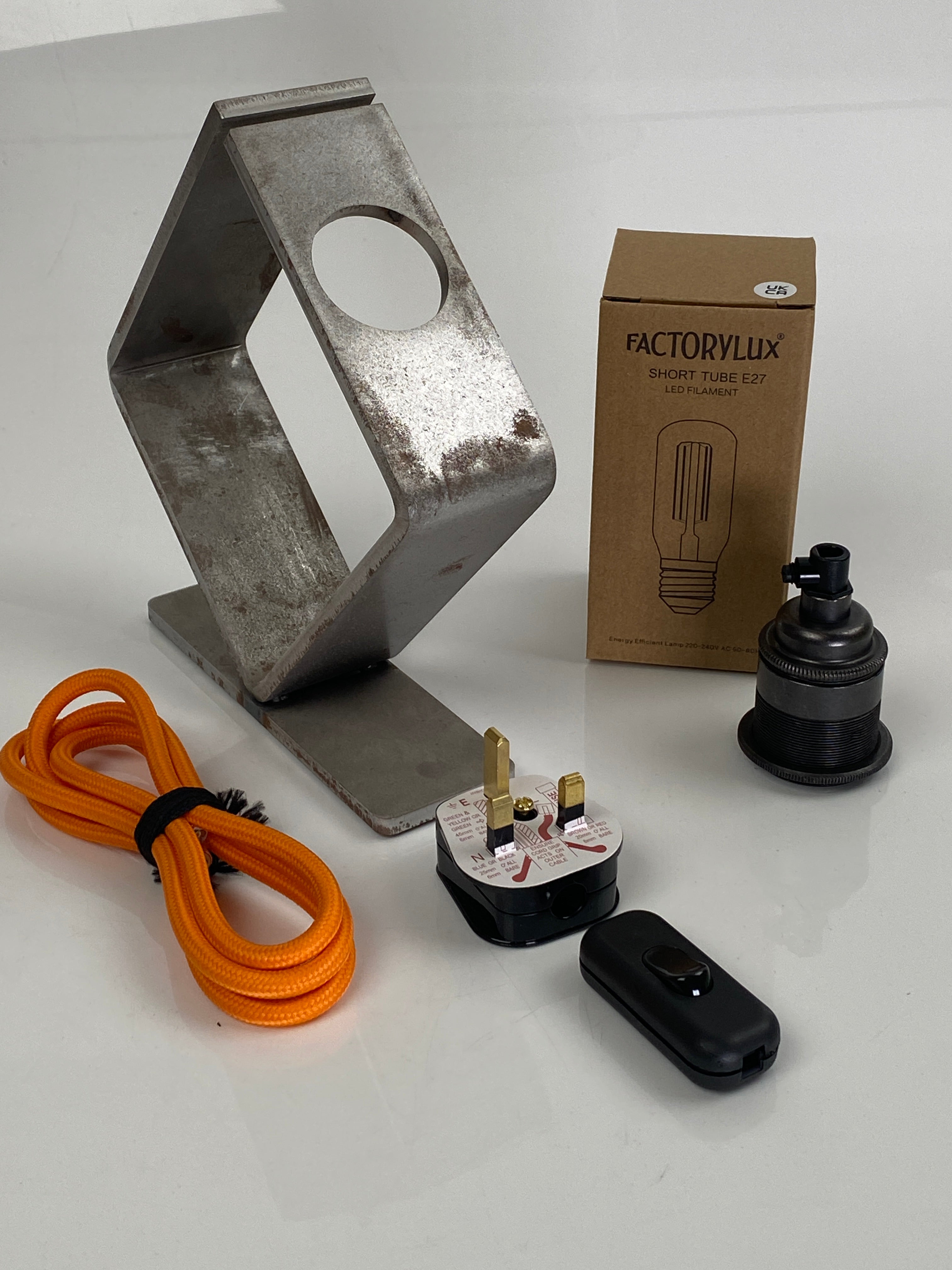 Gift Box: Industrial Desk Light Kit | Lightly-Rusted or Zinc Plated