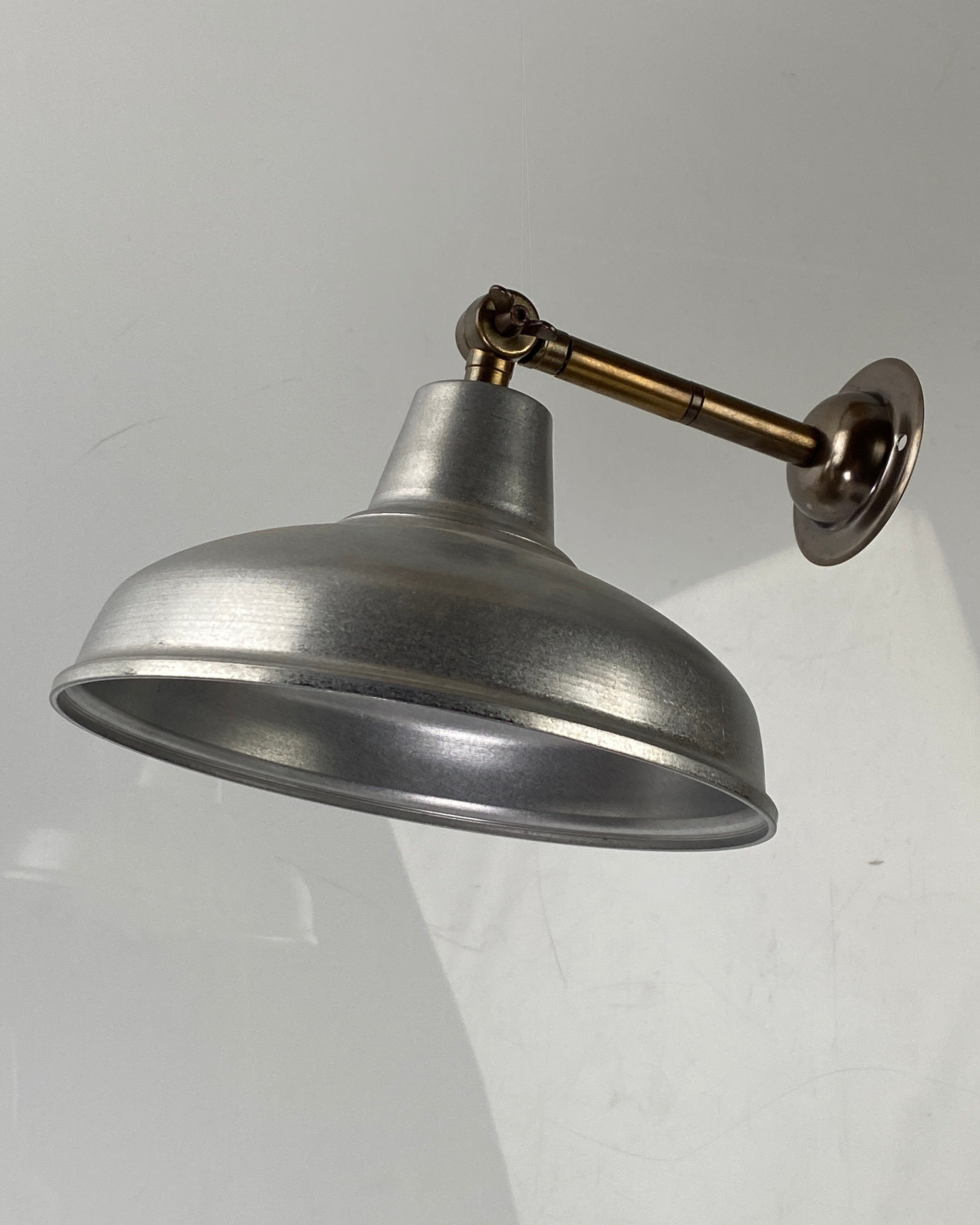 Brass Maria Banjo Wall Light with Stone Rumbled Shade | Worn Lighting