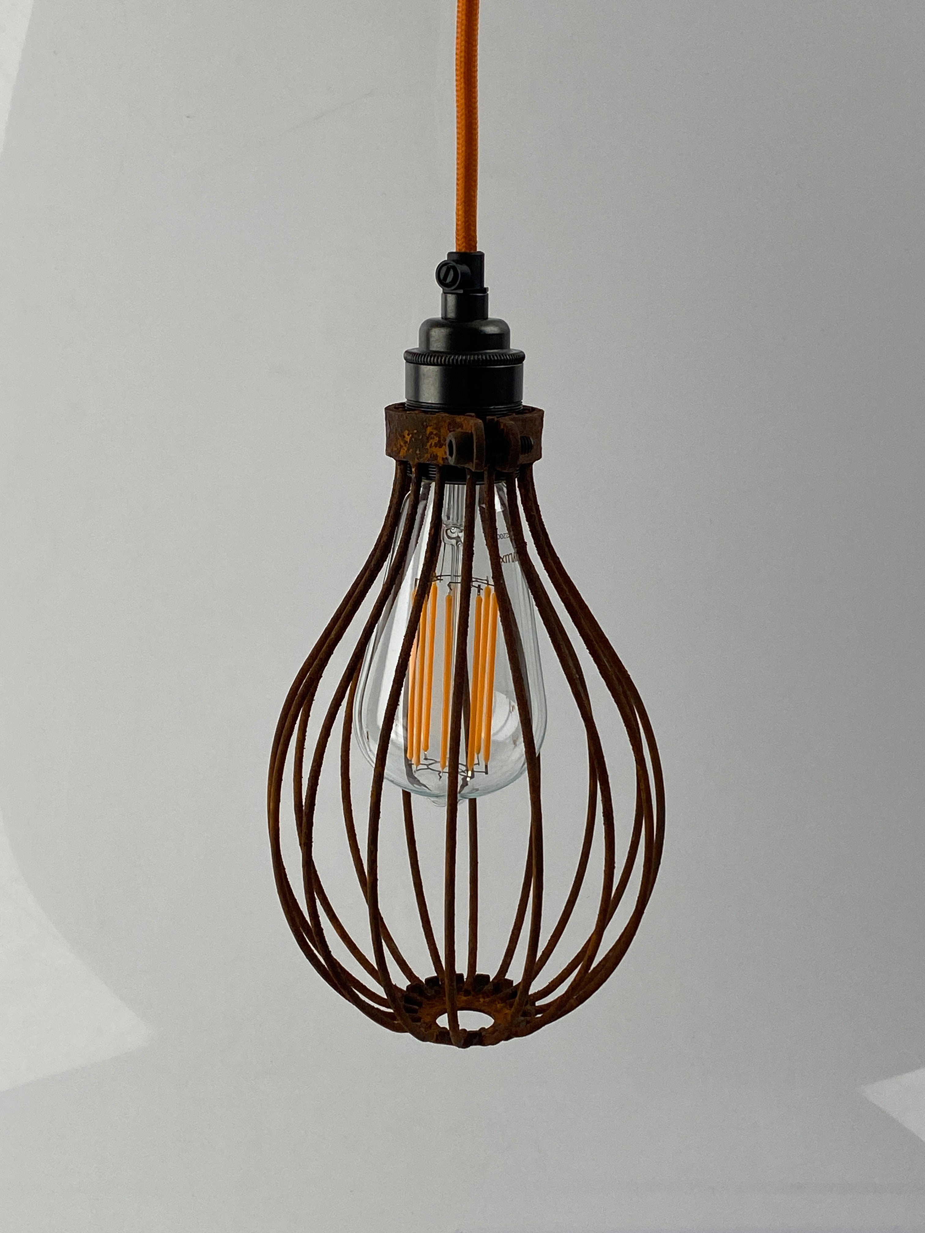 Rusted Balloon Cage Pendant | Worn Lighting