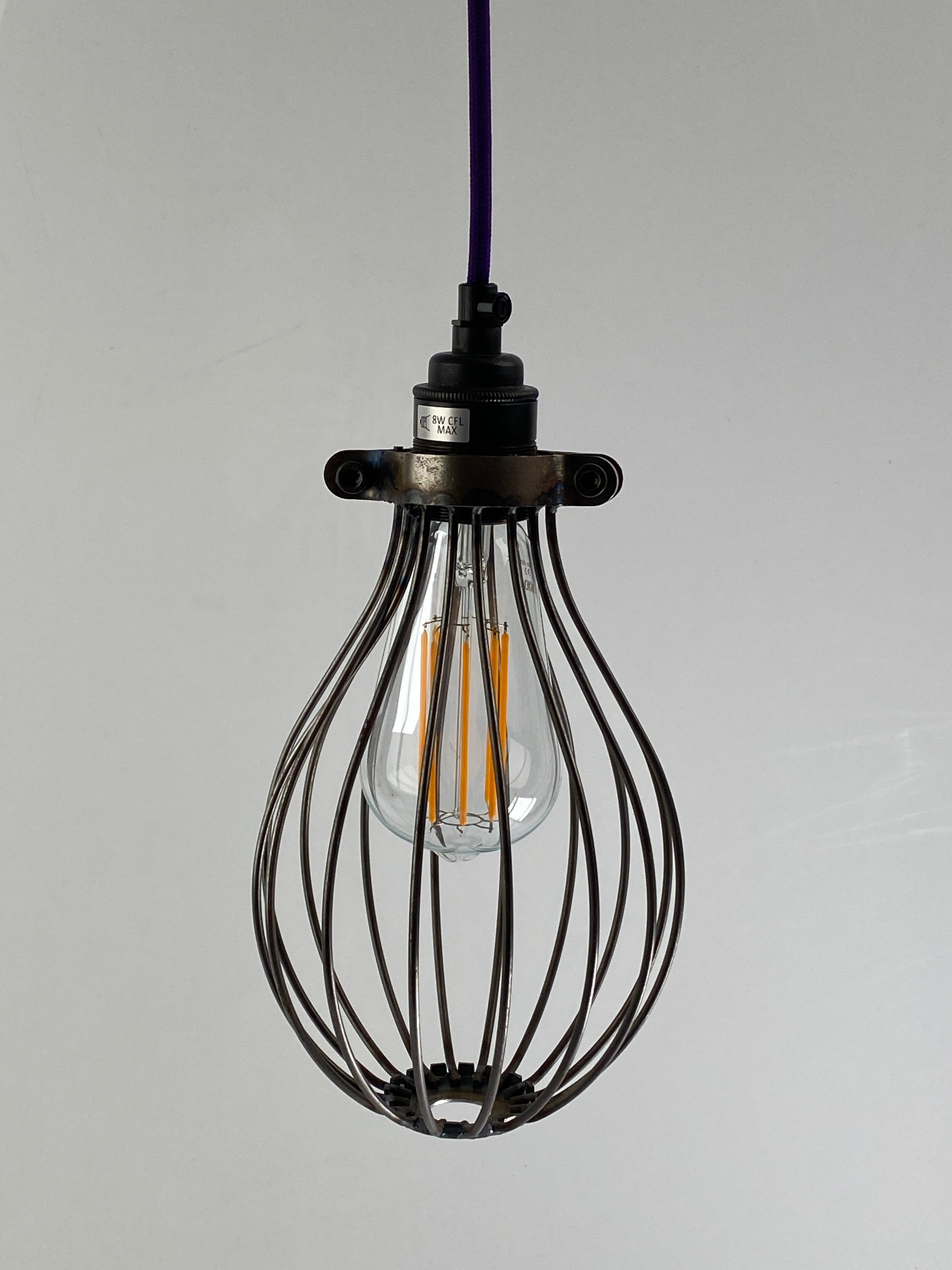 Raw Steel Balloon Cage Pendant | Worn Lighting