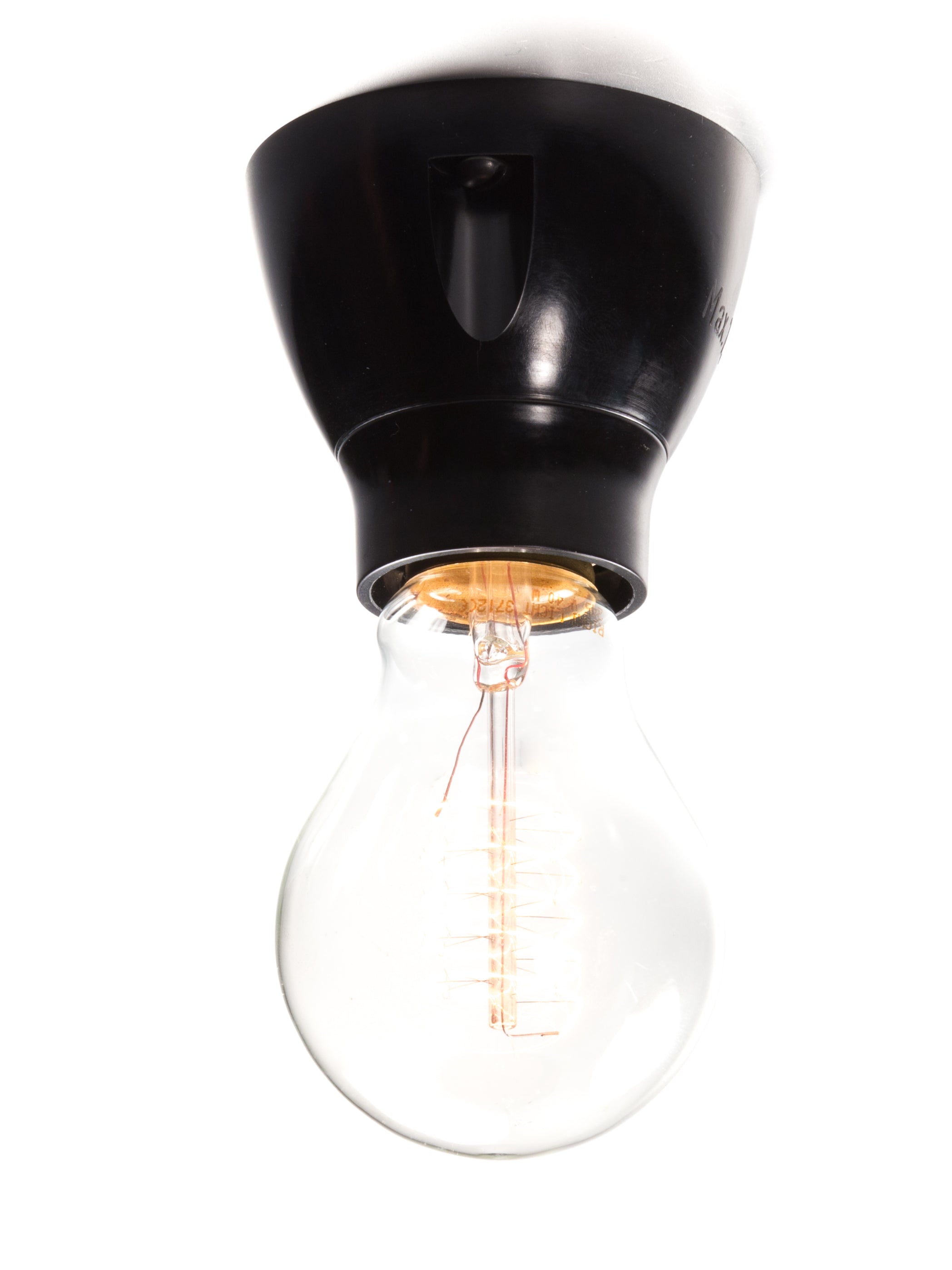 Industrial Ceiling Light | Black Bakelite | Worn Lighting