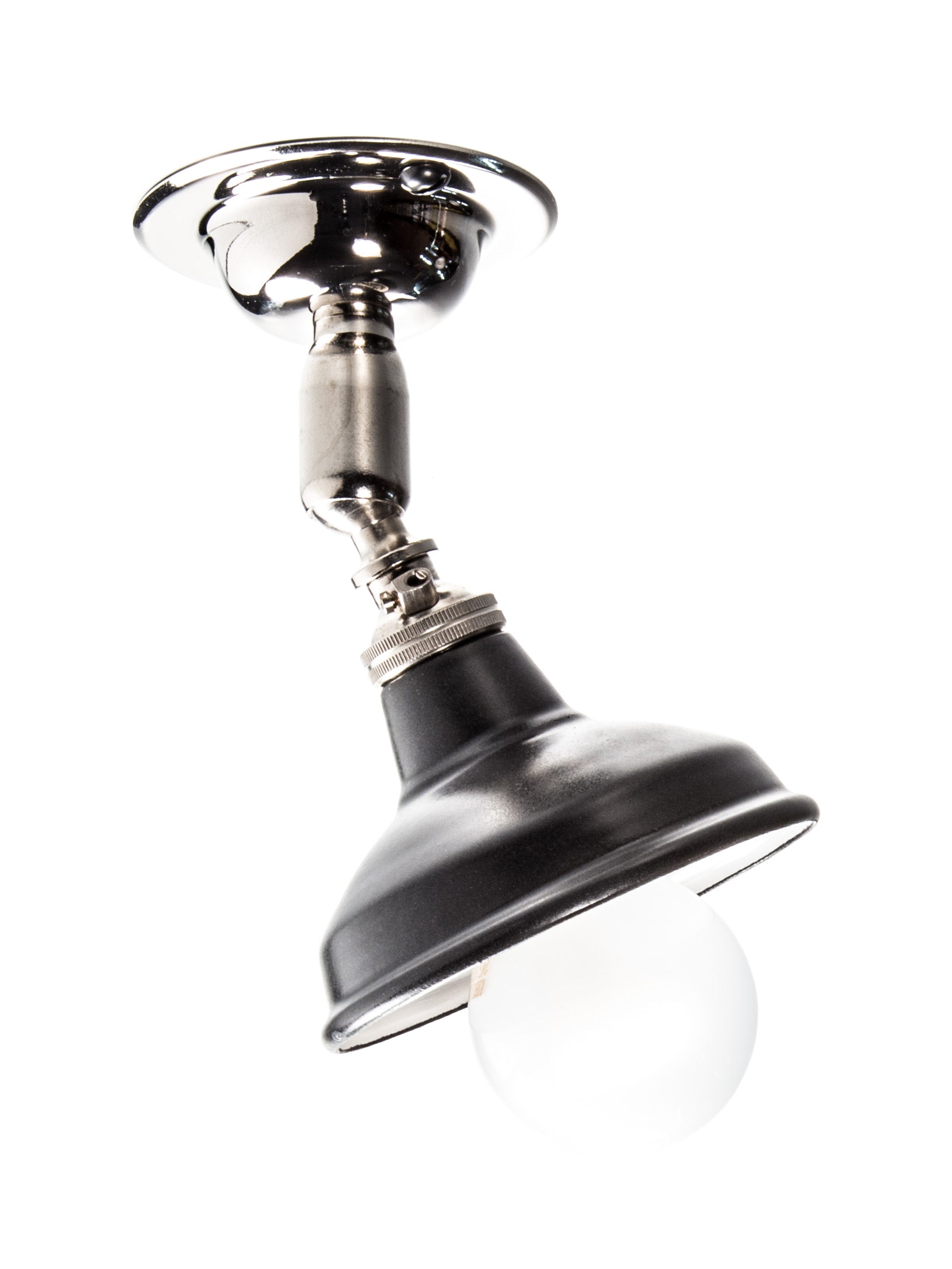 Silver Maria Spotlight With Matt Black Shade | Worn Lighting