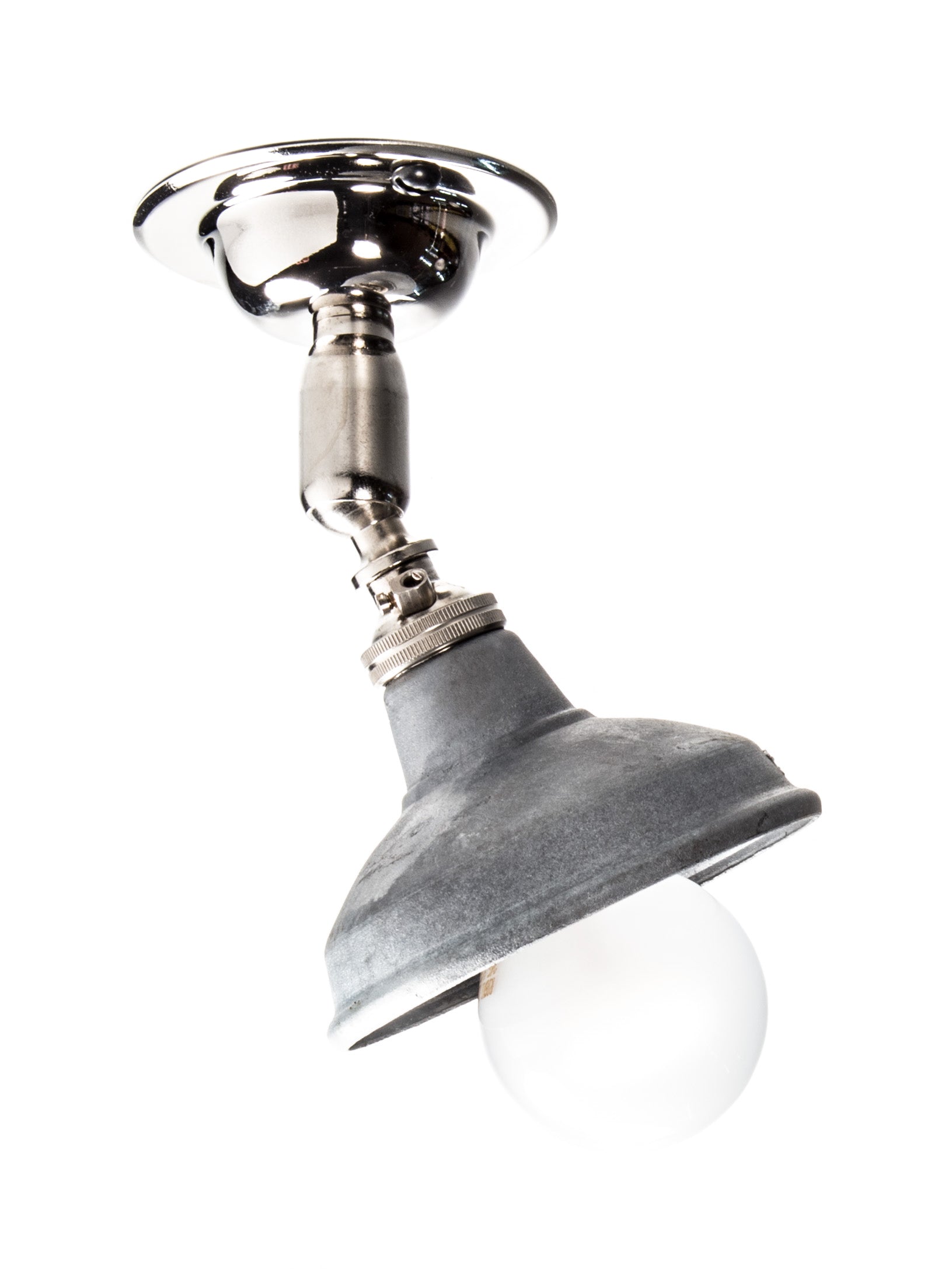 Silver Maria Spotlight With Galvanised Shade | Worn Lighting
