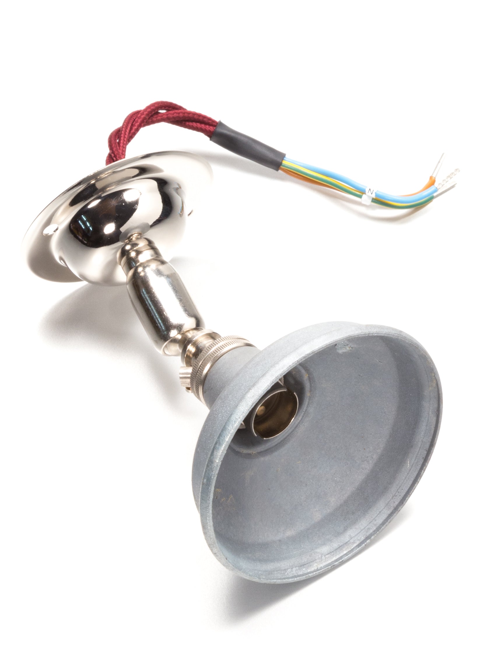 Silver Maria Spotlight With Galvanised Shade | Worn Lighting