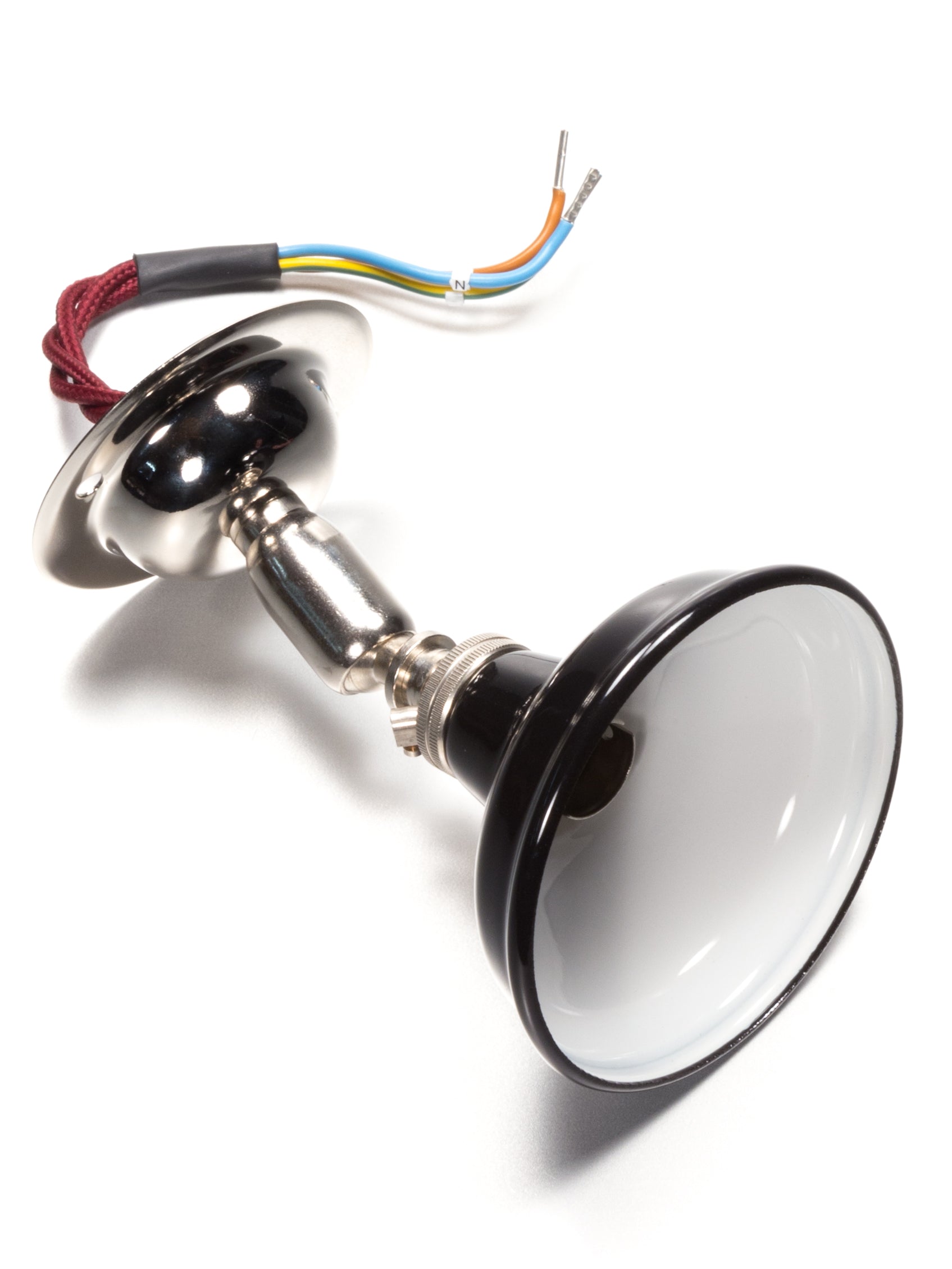 Silver Maria Spotlight With Matt Black Shade | Worn Lighting