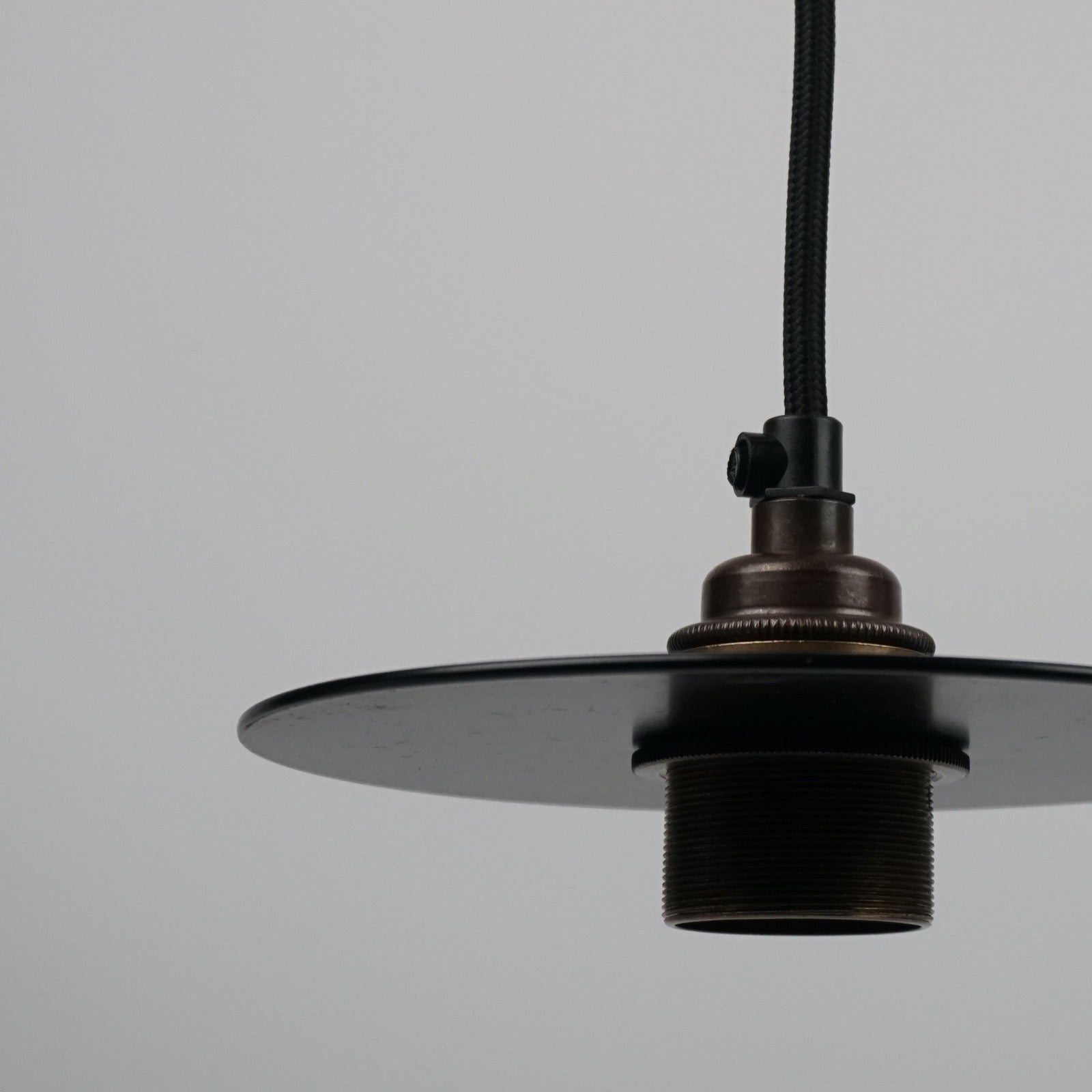 Black Disc Shade Pendant | Worn Lighting