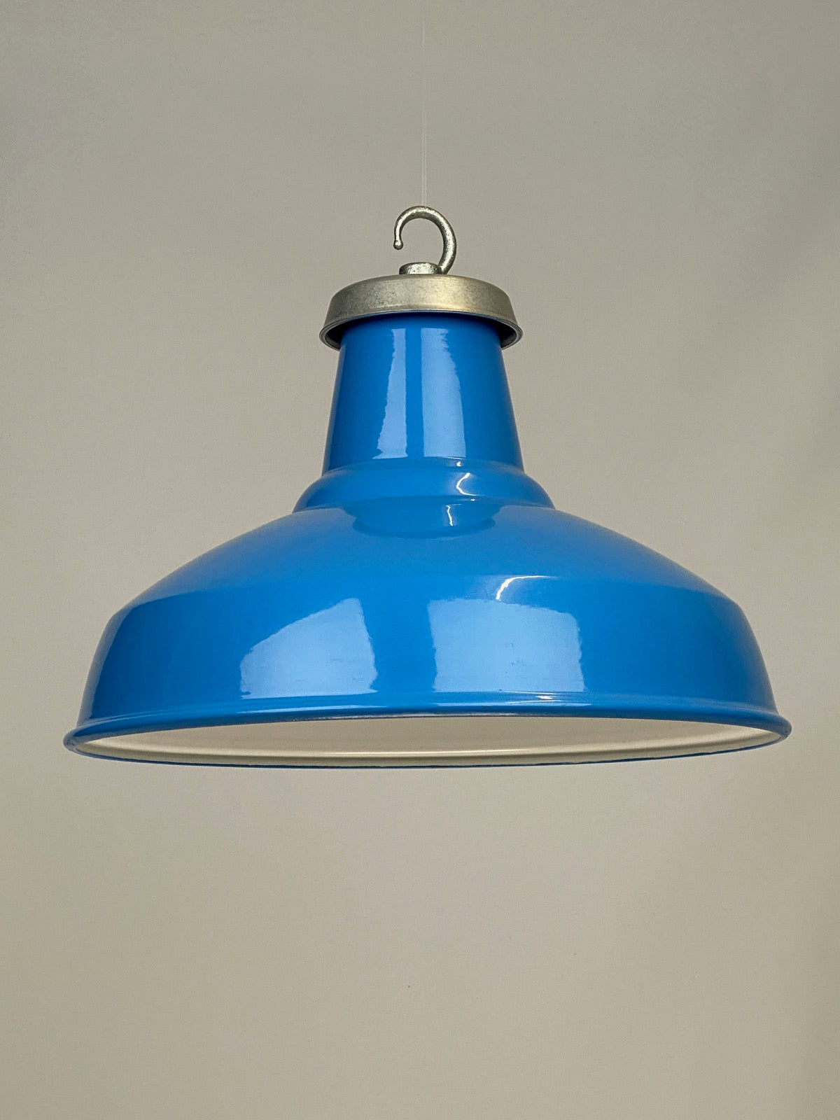 Blue Enamel Reflector | 36cm | Worn Lighting