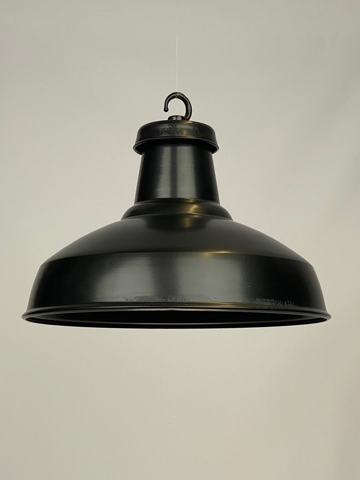 Matt Black/Black Inner Enamel Reflector | 36cm | Worn Lighting