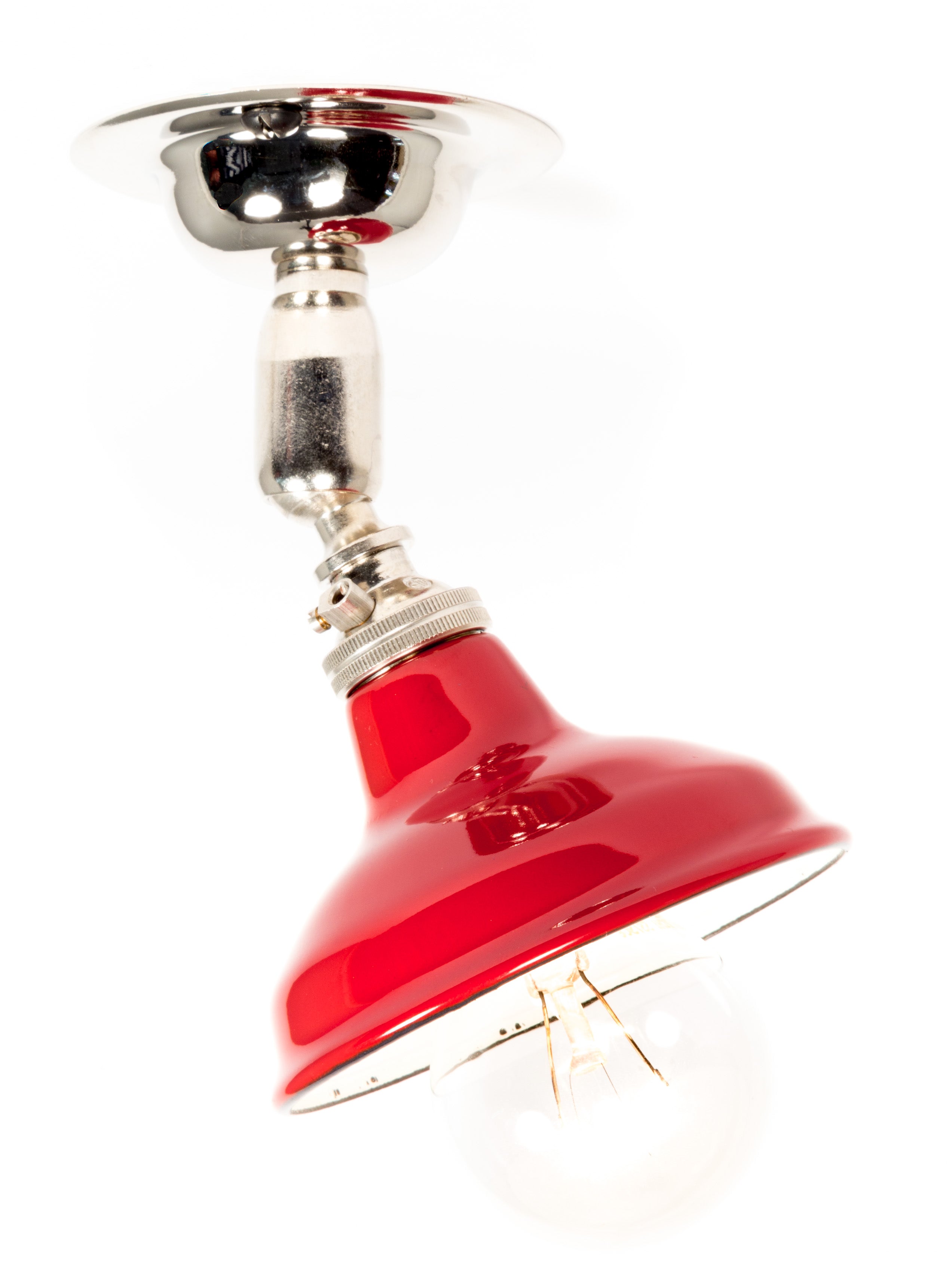Silver Maria Spotlight With Red Shade | Worn Lighting