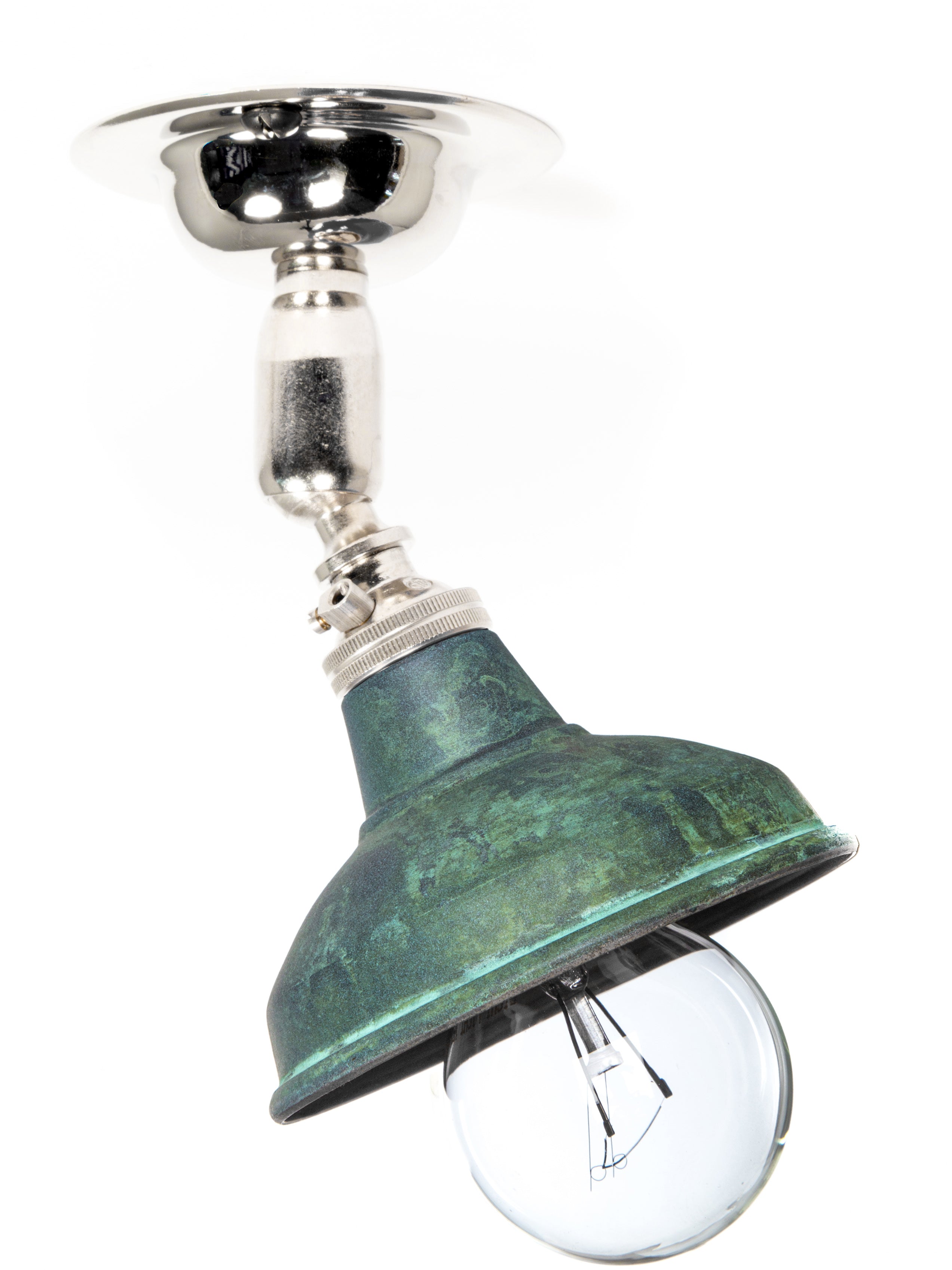 Silver Maria Spotlight With Verdigris Shade | Worn Lighting