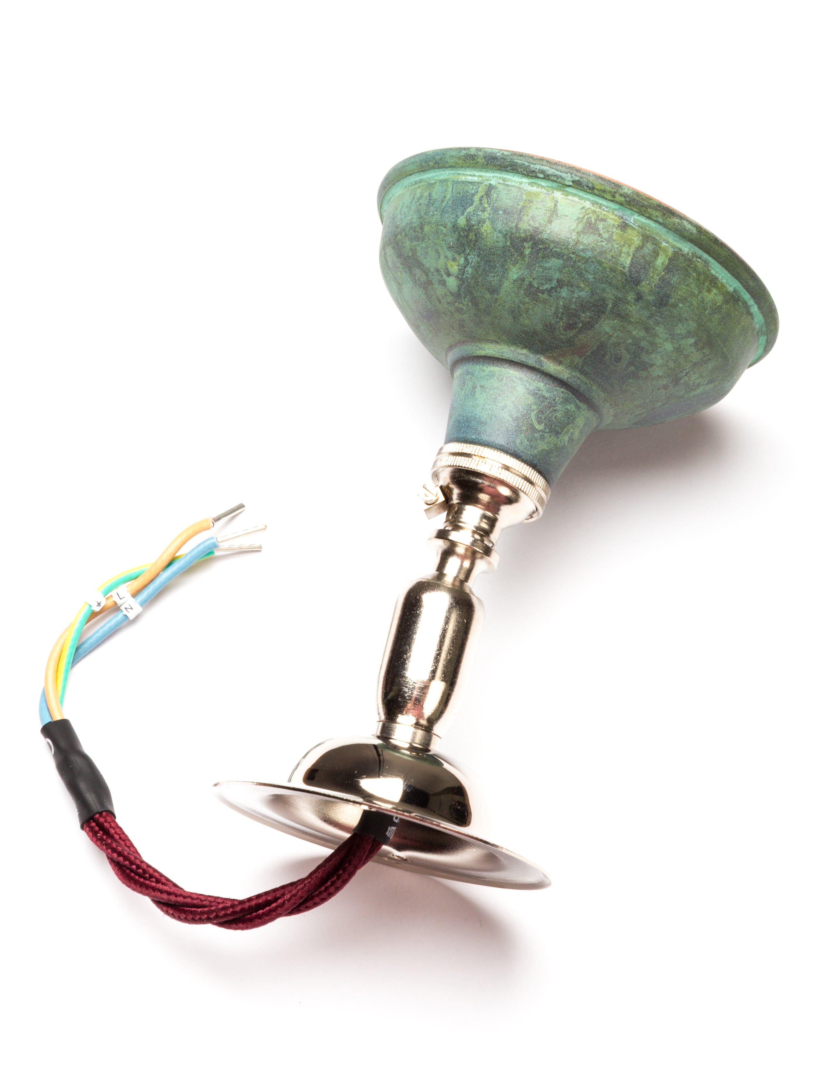 Silver Maria Spotlight With Verdigris Shade | Worn Lighting