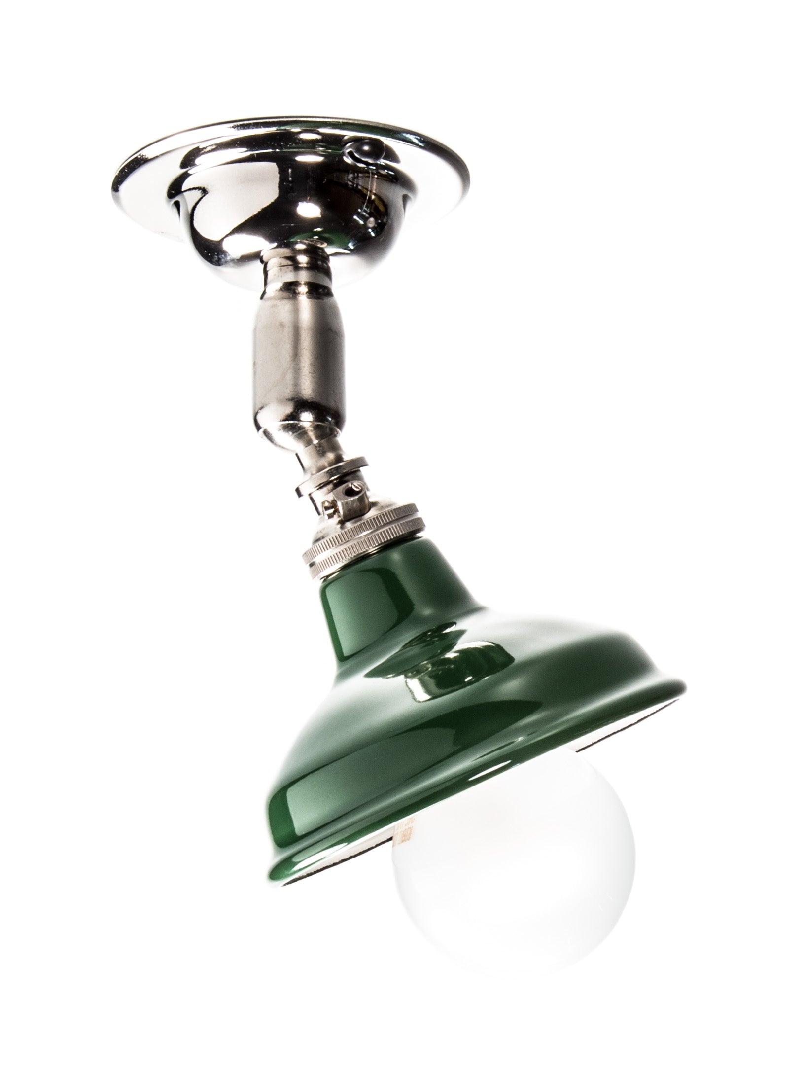 Silver Maria Spotlight | Ceiling Light With Green Shade | End-Of-Line