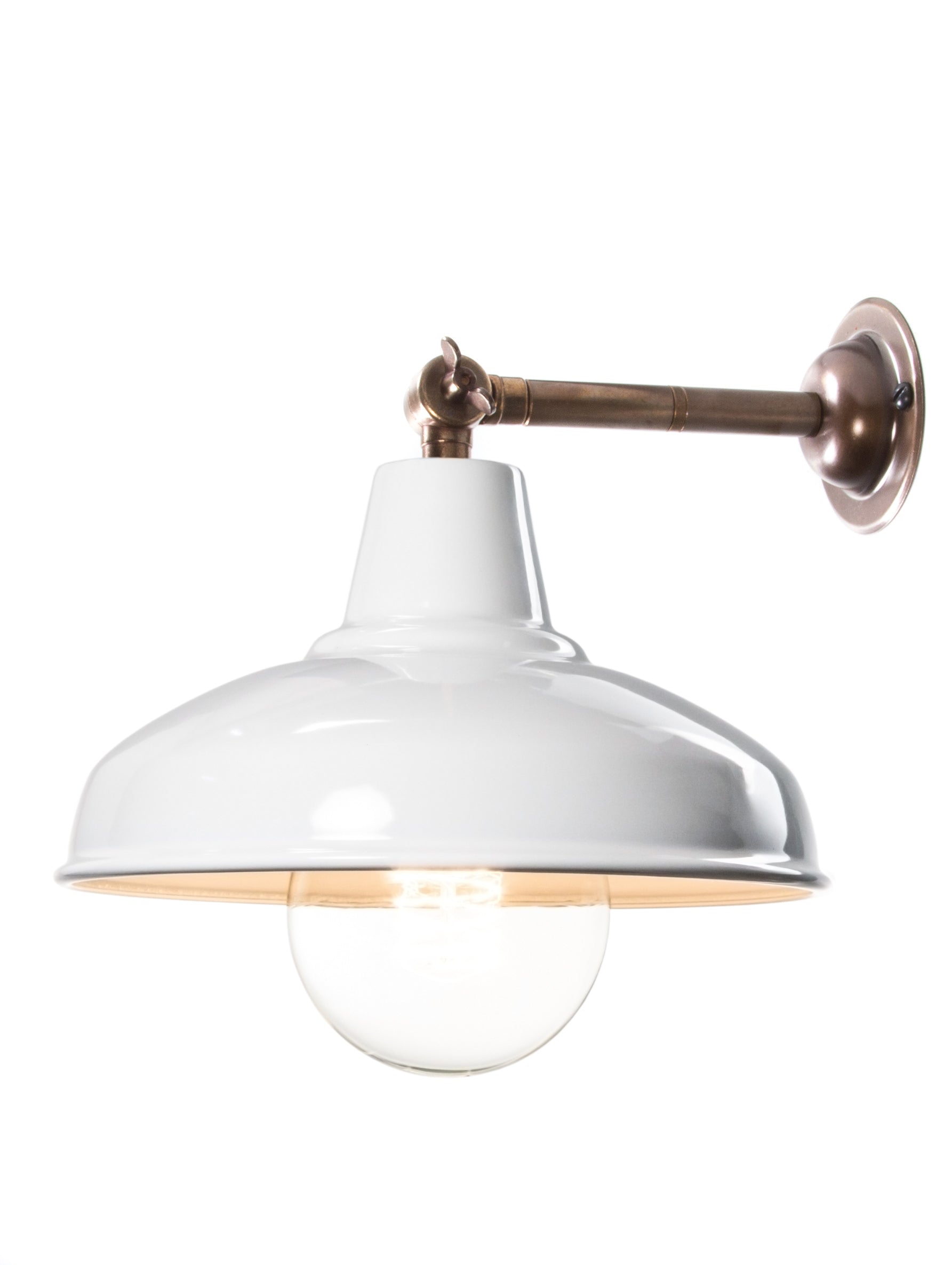 Brass Maria Banjo Wall Light with White Shade | End-Of-Line