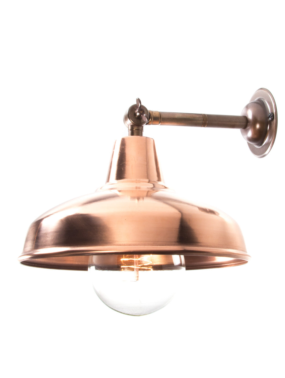 Brass Maria Banjo Wall Light with Copper Shade | End-Of-Line