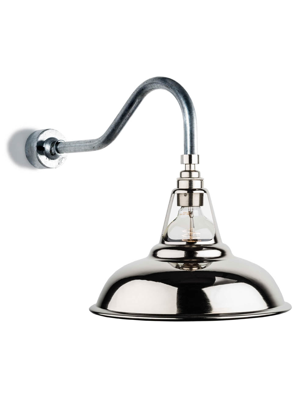 Coolicon Swan Neck Wall Light | Silver Shade | End-Of-Line