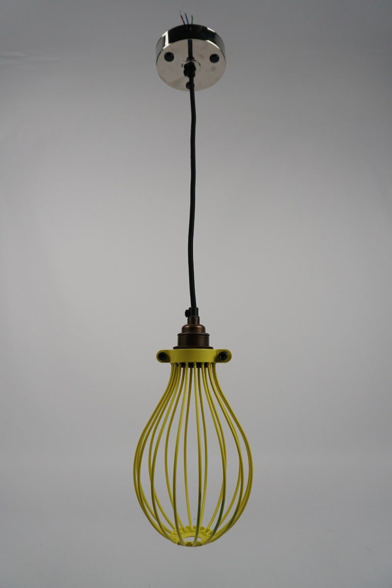 Yellow Balloon Cage Pendant | Worn Lighting