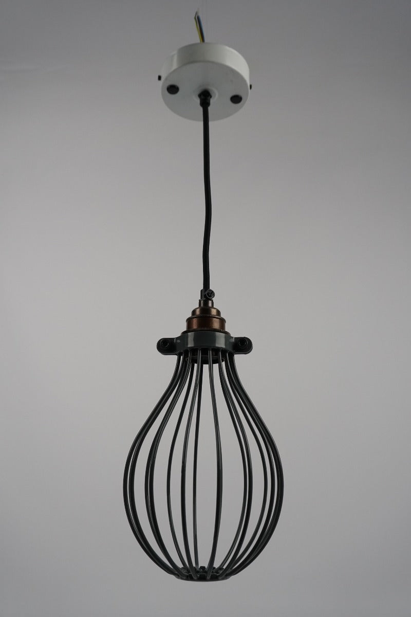 Grey Balloon Cage Pendant | Worn Lighting
