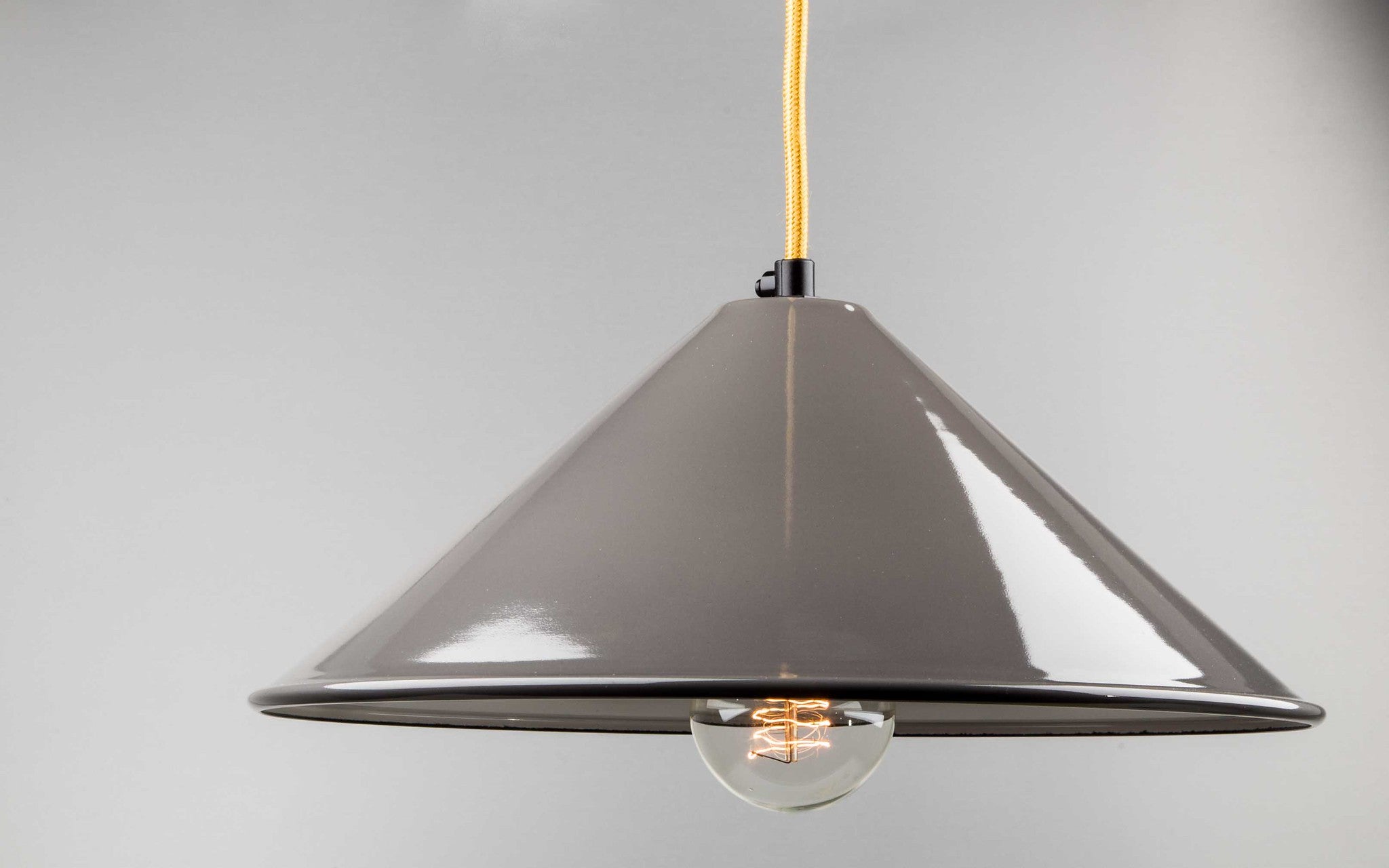 Grey Cone Shade Pendant | Worn Lighting