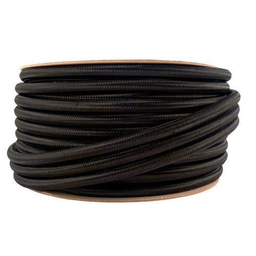 Jet Black 220-240V MAINS POWER Fabric Cable | 30 metre coil | End-Of-Line