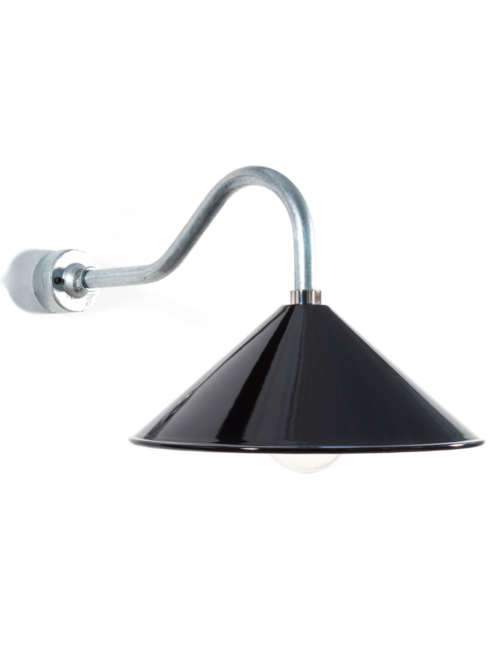 Cone Swan Neck Wall Light | Gloss Black Shade | End-Of-Line
