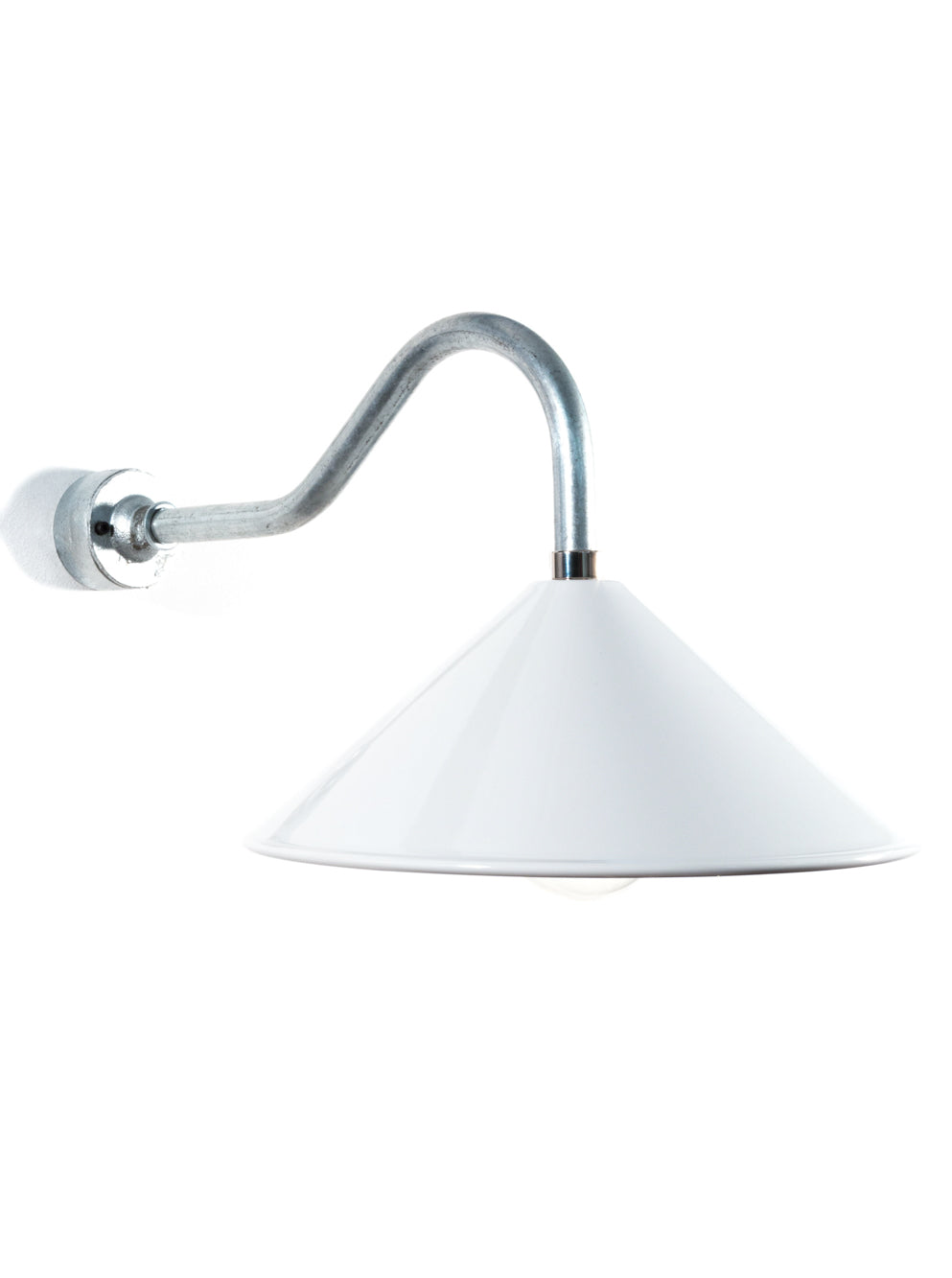Cone Swan Neck Wall Light | White Shade | End-Of-Line