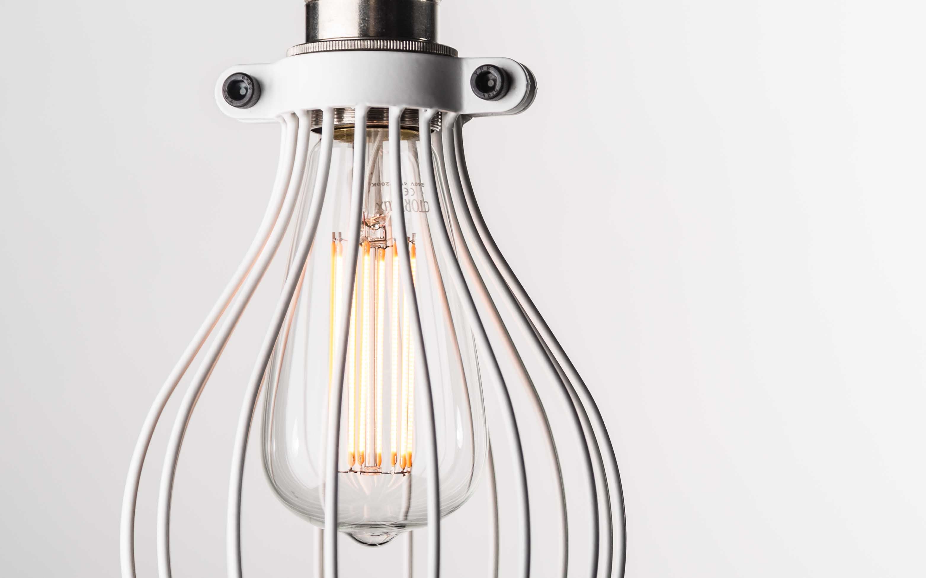 White Balloon Cage Pendant | Self-Assembly Kit | End-Of-Line