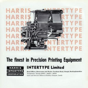 intertype advert typesetting linotype 1961