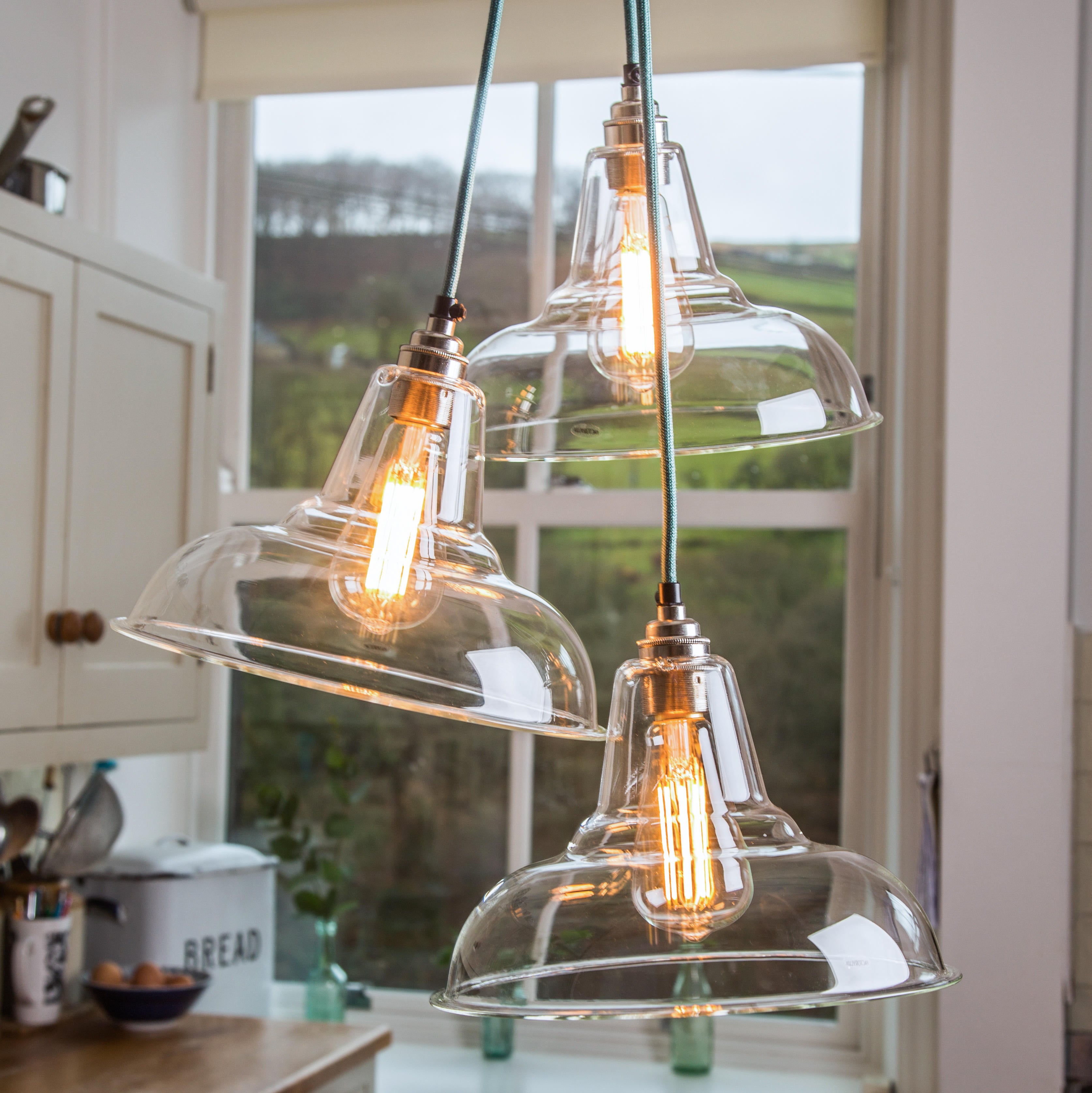  clear glass pendant lights for kitchen