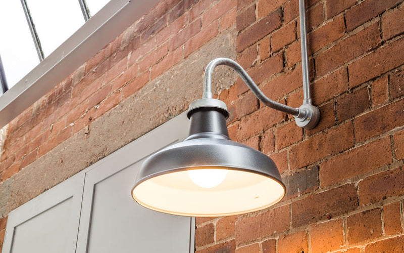 Galvanised Conduit Lights | Factorylux Swan Neck Lights