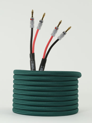speaker cable - green with banana plugs