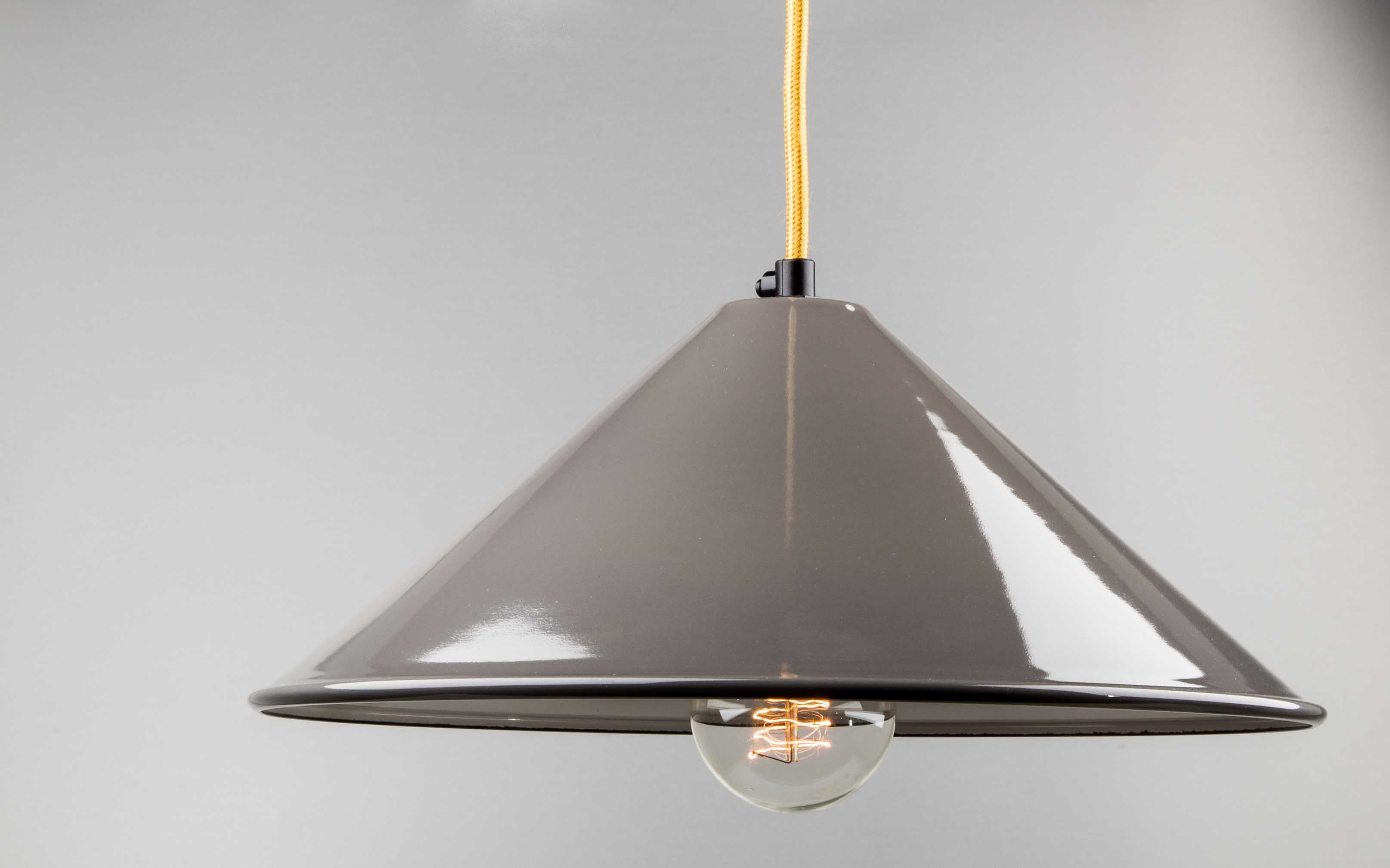 Grey Enamel Cone Lamp Shade | 310mm