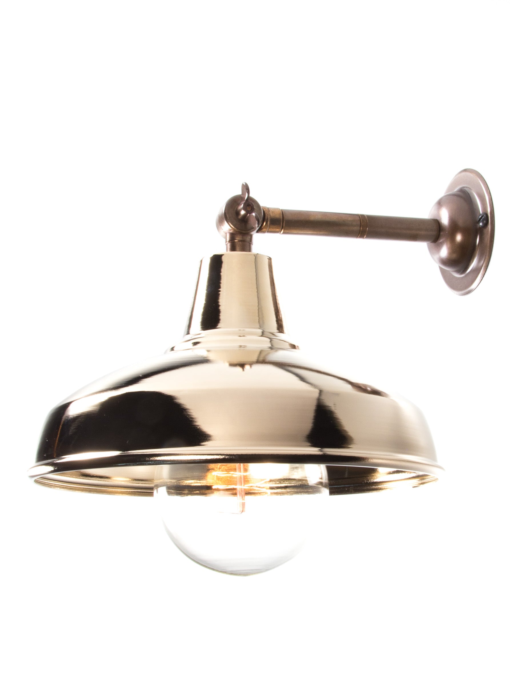 Brass Maria Banjo Wall Light with Gold Shade | End-Of-Line
