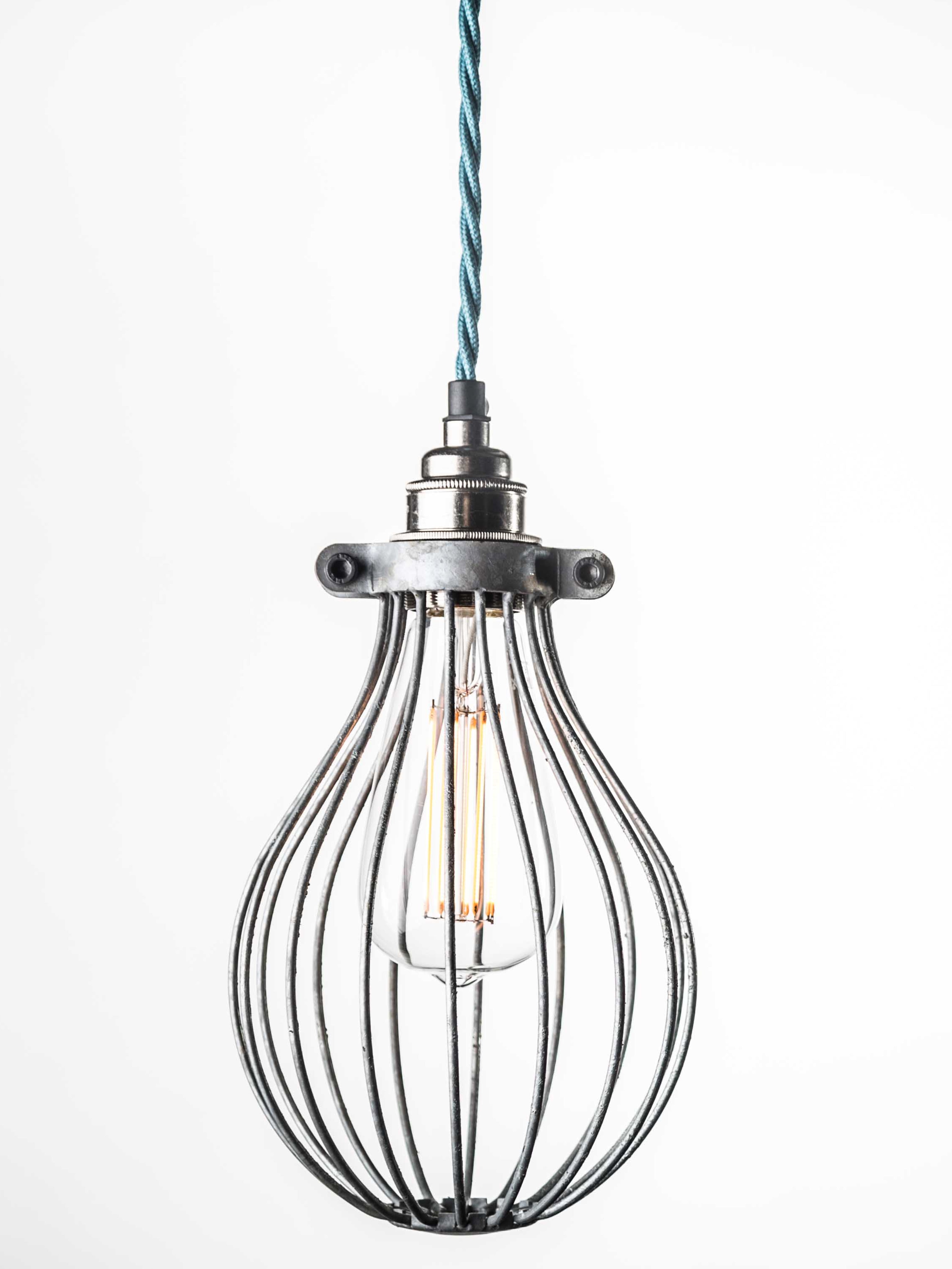 Galvanised Balloon Cage Pendant | End-Of-Line