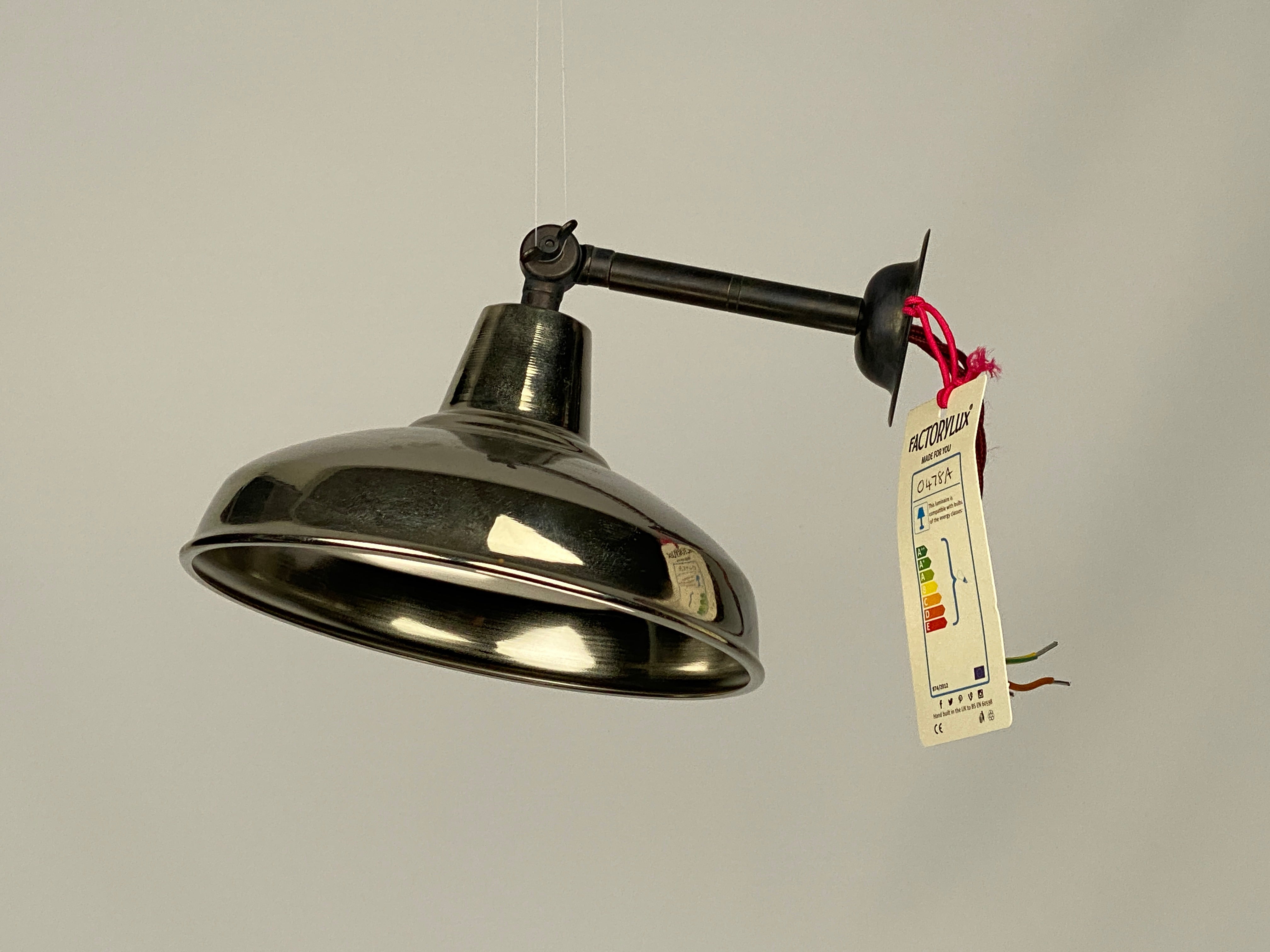 Bronze Maria Banjo Wall Light with Silver Shade | Worn Lighting