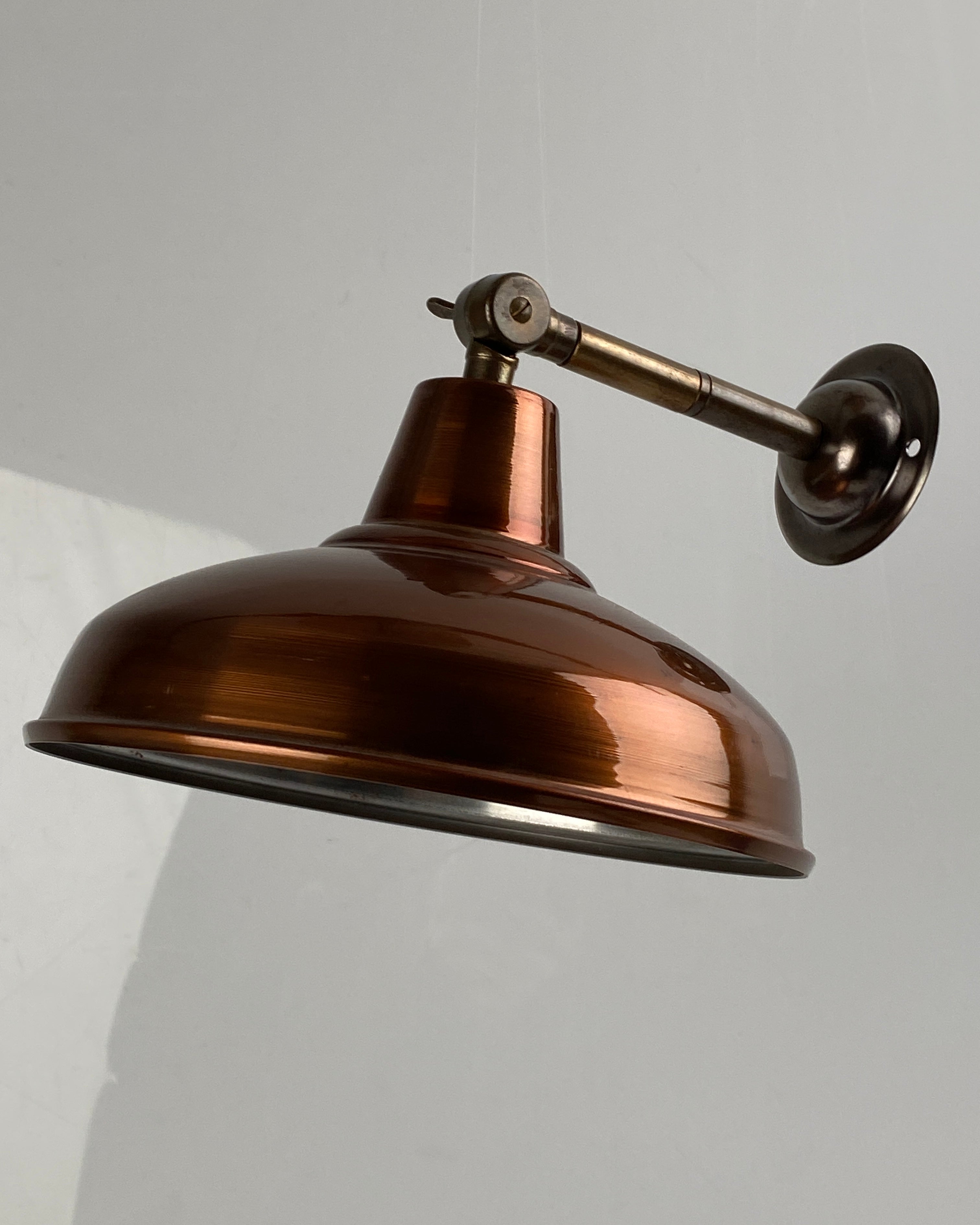 Brass Maria Banjo Wall Light with Painted Copper Shade | Worn Lighting
