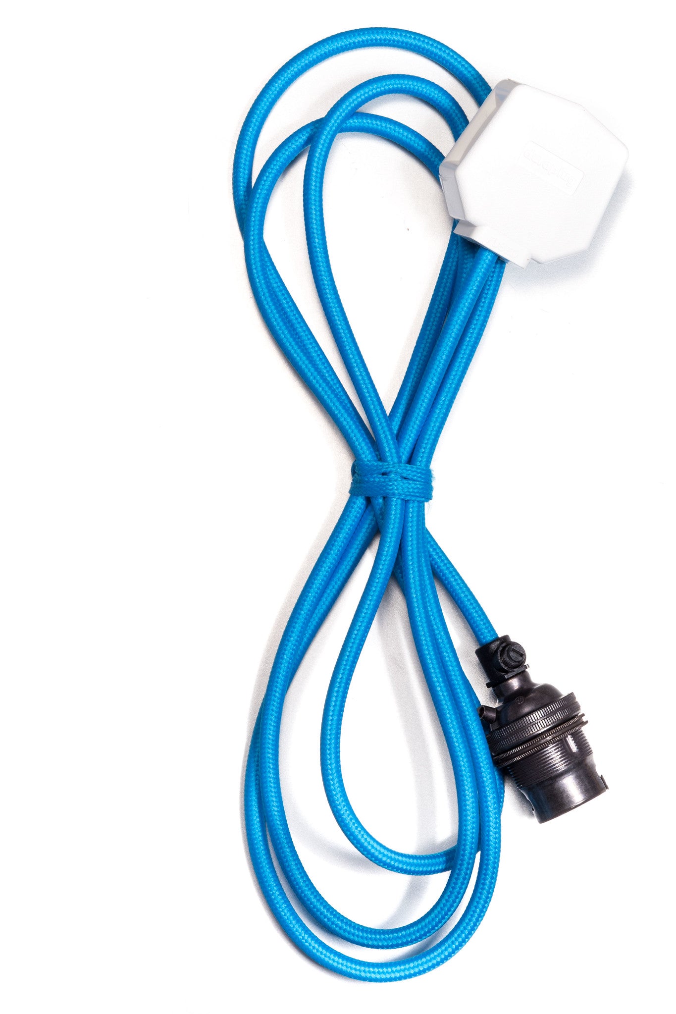 Bright Blue Plug In Pendant | Worn Lighting