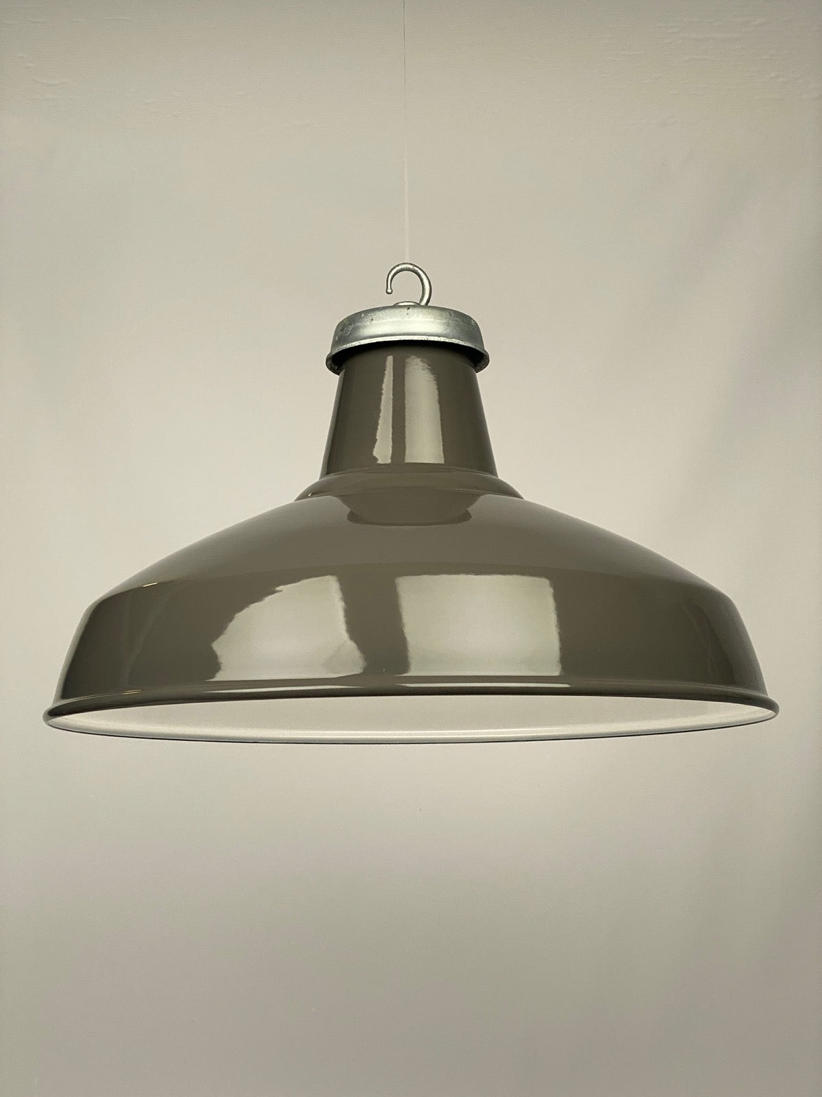 Gloss Grey Enamel Reflector | 50cm | Worn Lighting