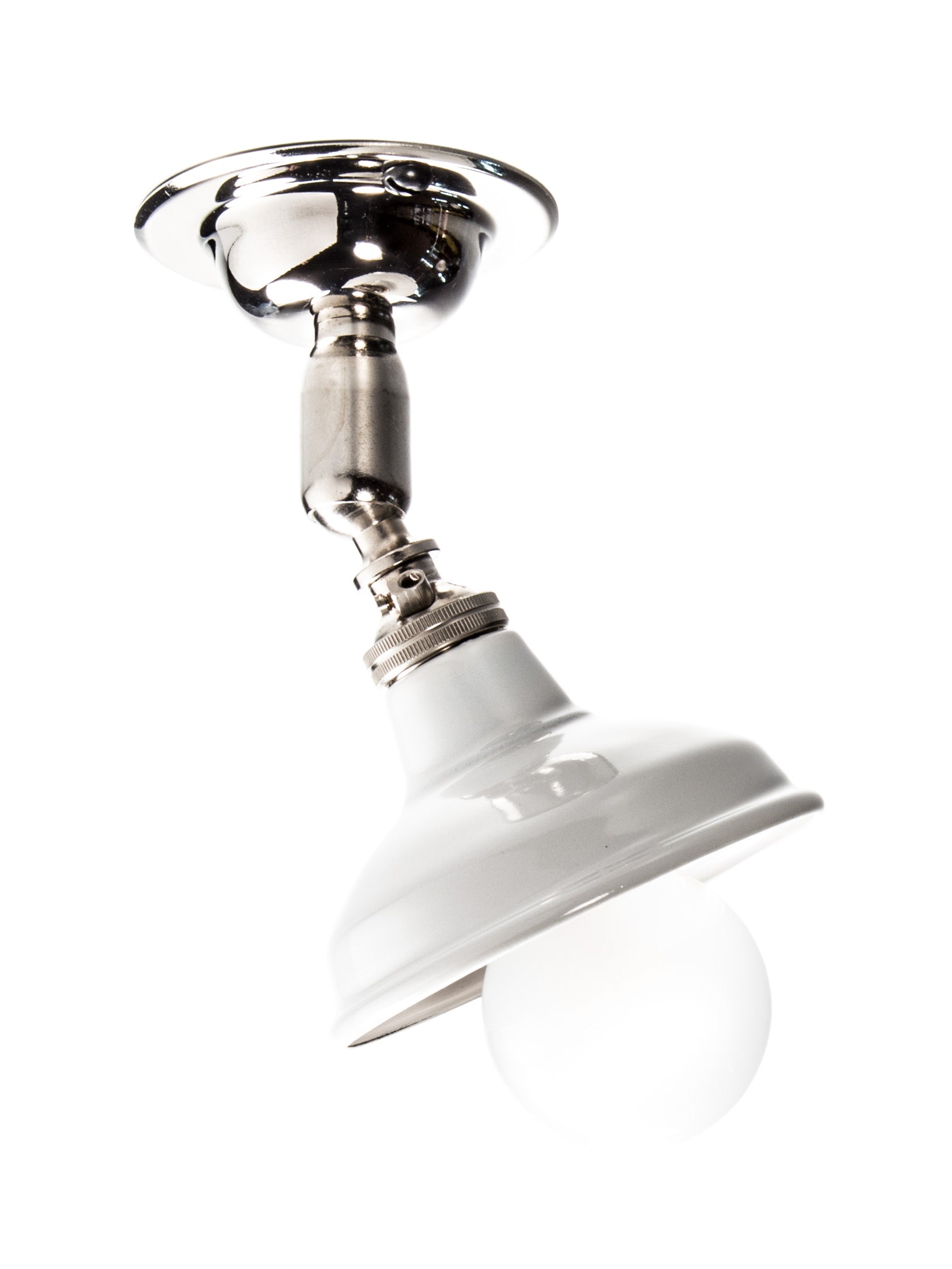 Silver Maria Spotlight | Ceiling Light With White Shade | End-Of-Line