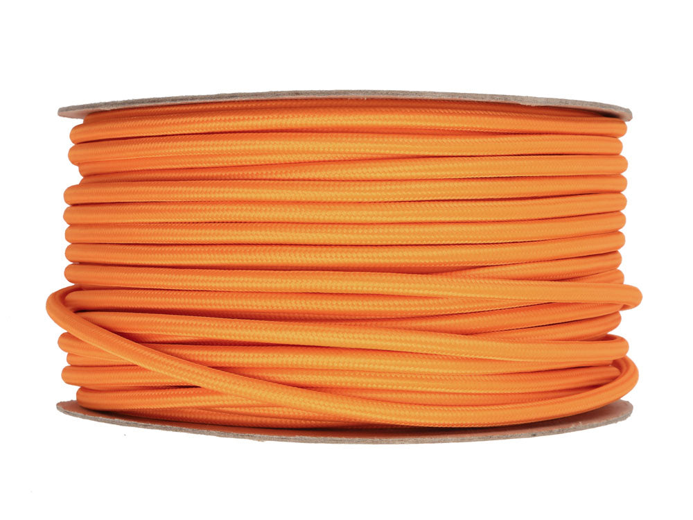 Orange Round Fabric Cable | 25 metre coil | End-Of-Line