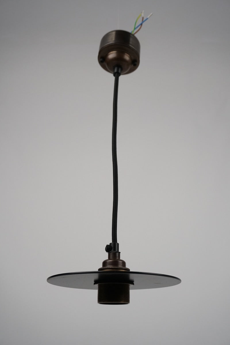 Black Disc Shade Pendant | Worn Lighting