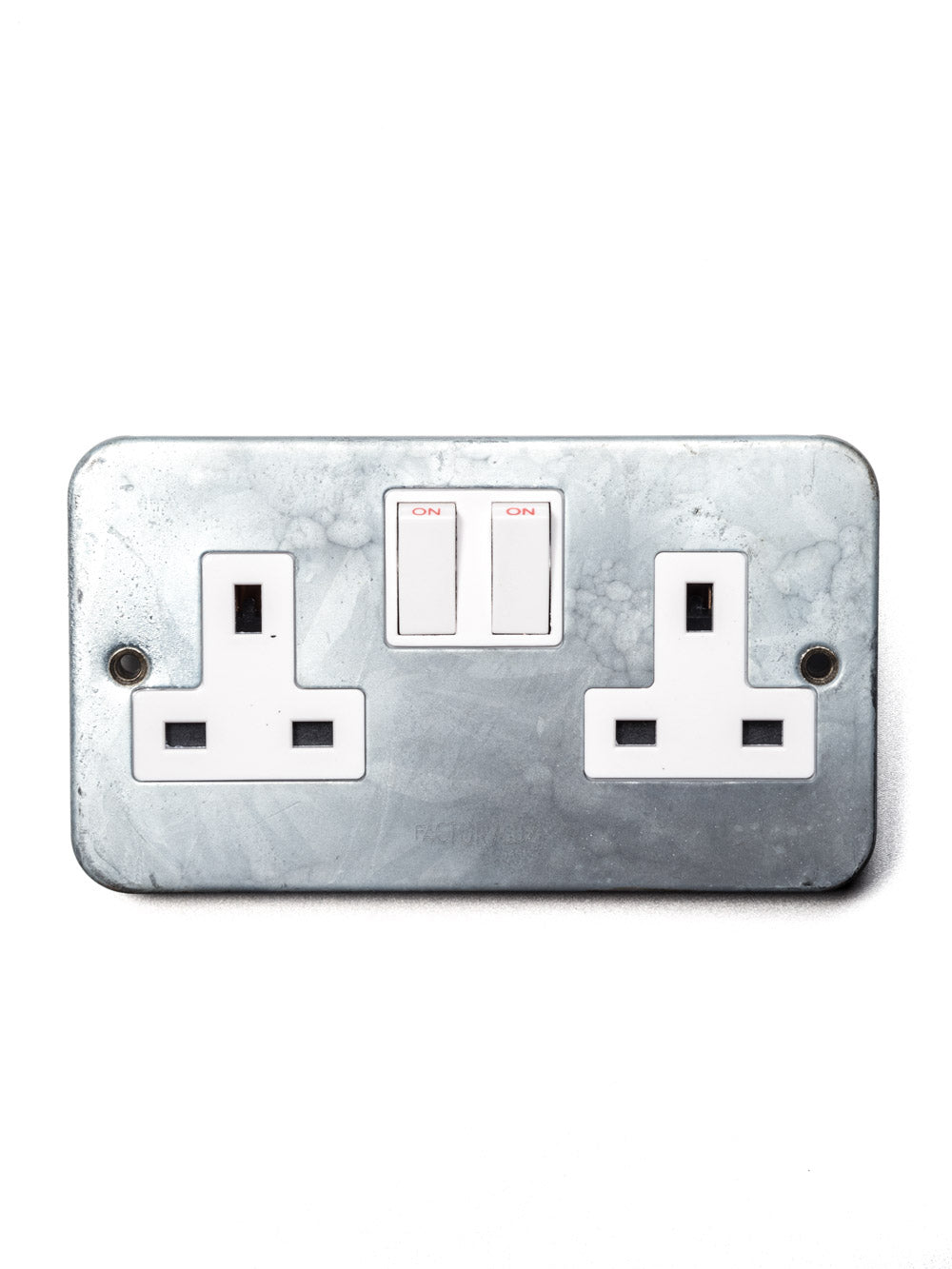 Galvanised Double Wall Socket | Switched | End-Of-Line