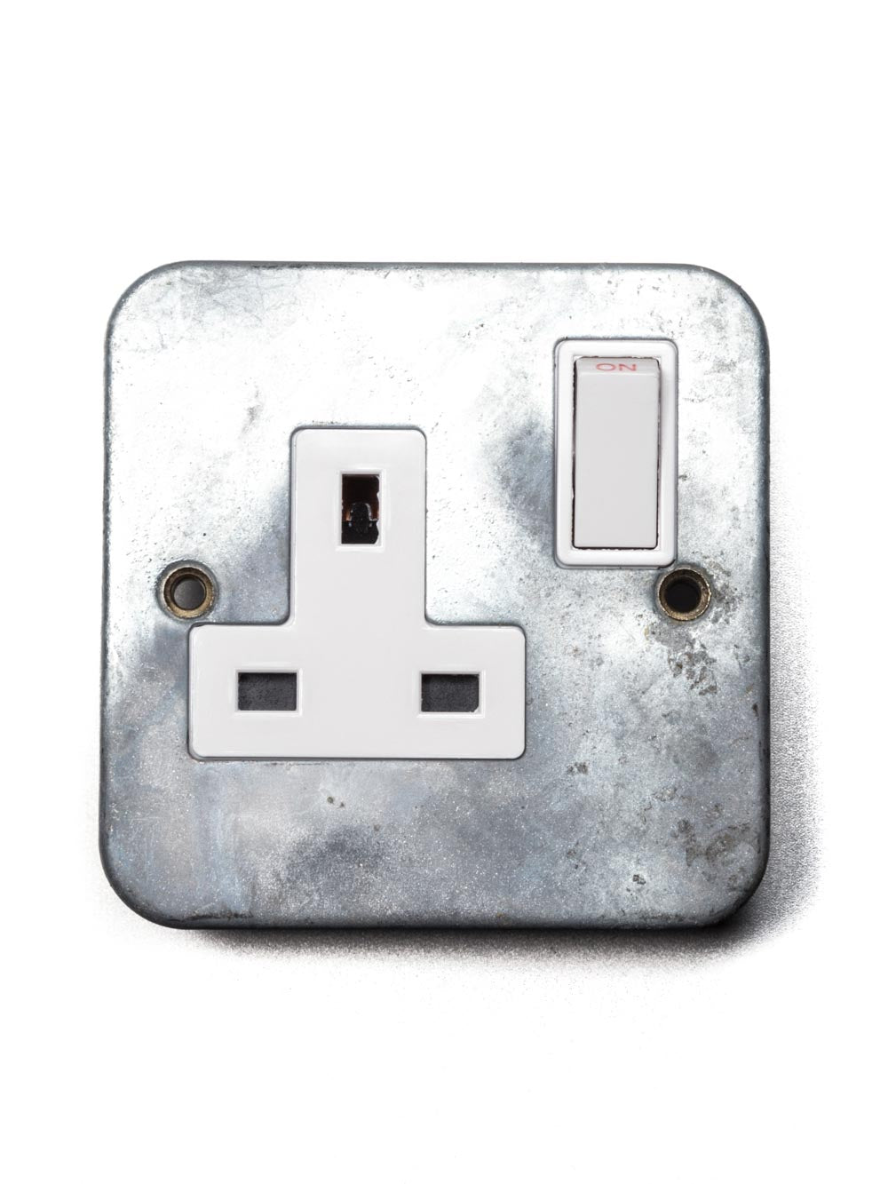 Galvanised Single Wall Socket | Switched | End-Of-Line