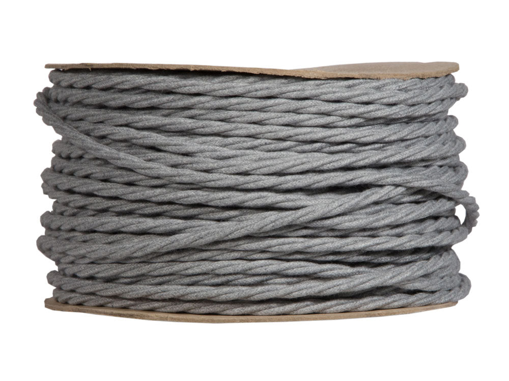 Grey Marl Twist Fabric Cable | 25 metre coil | End-Of-Line