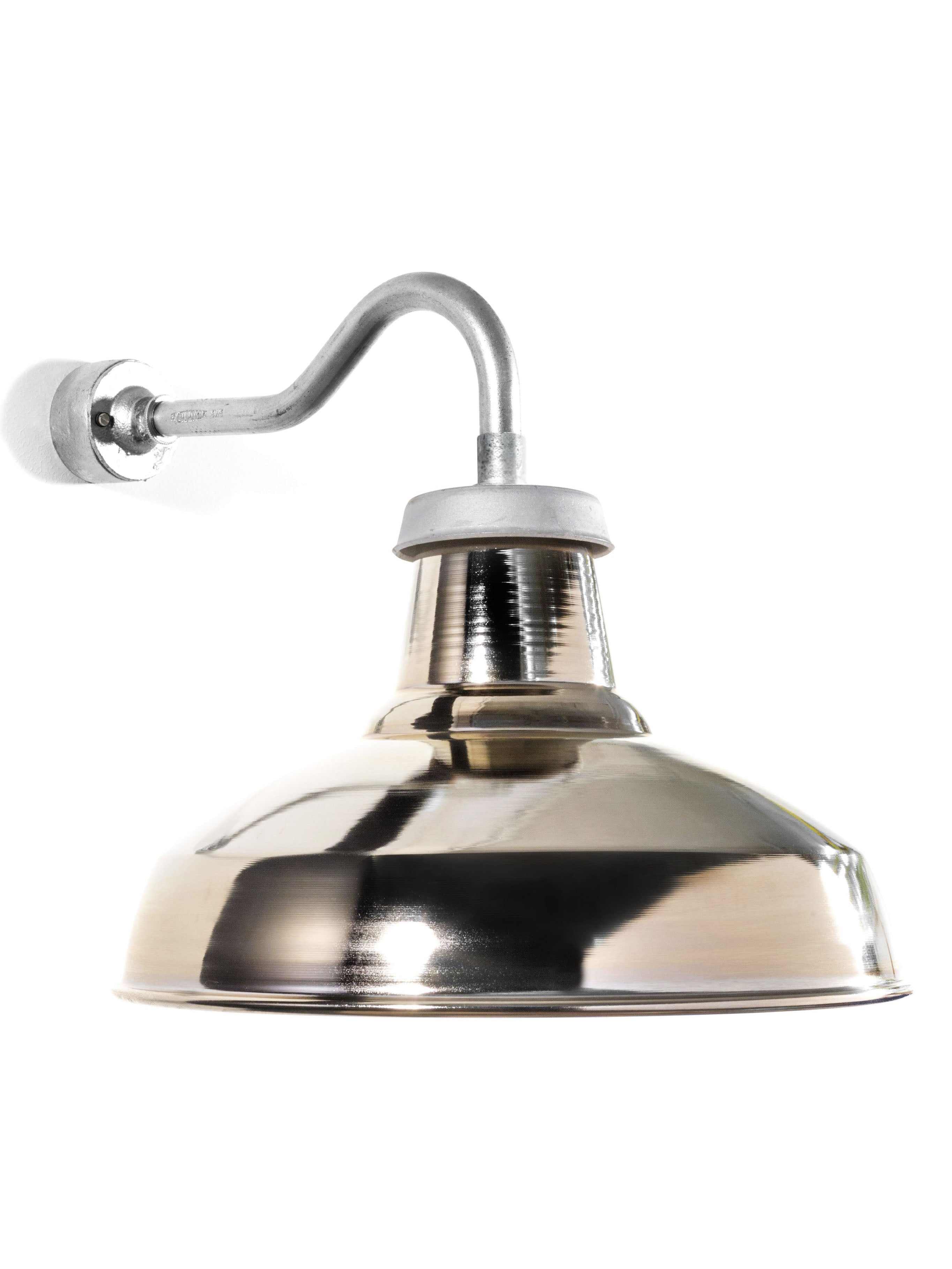 Industrial Swan Neck Light | Silver Nickel Shade | End-Of-Line